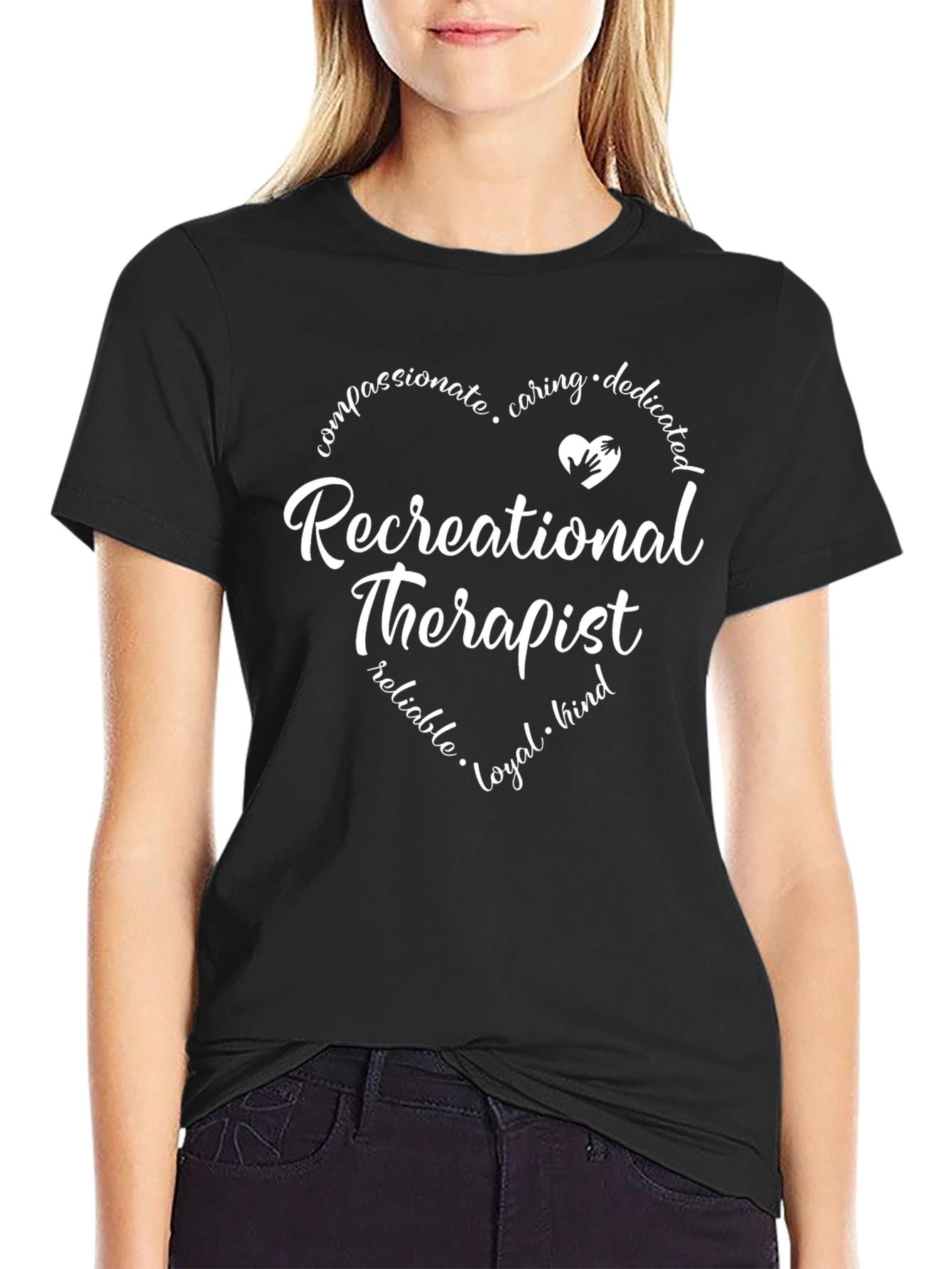Recreational Therapist Heart T-Shirt - Black