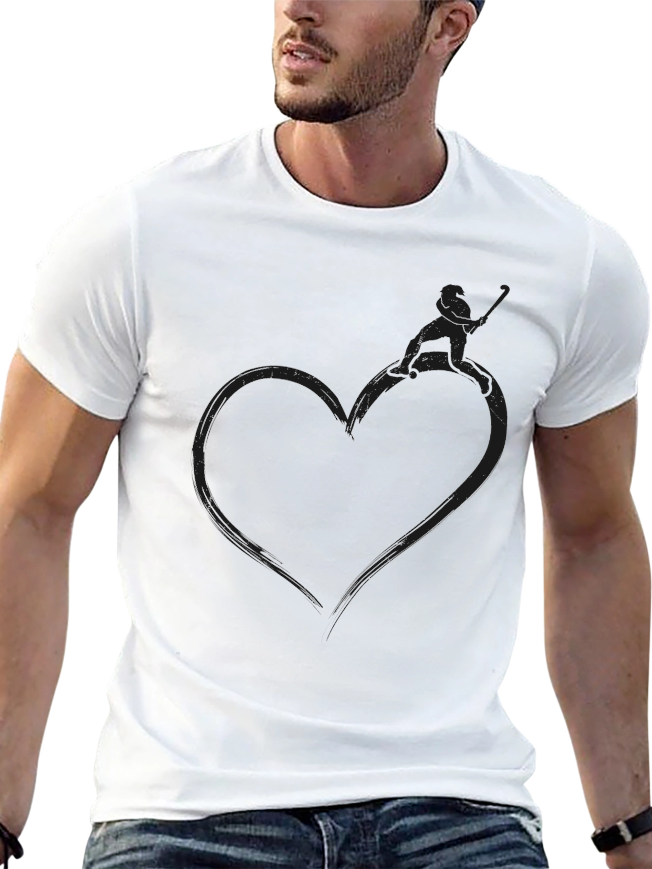 Heart Fisherman Graphic Tee - Stylish Comfort