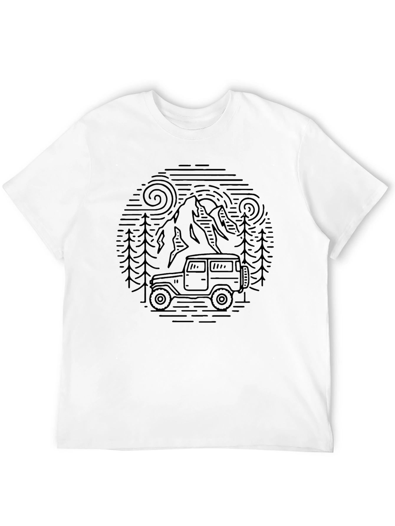 Off-Road Adventure Tee - Mountain Scene Graphic