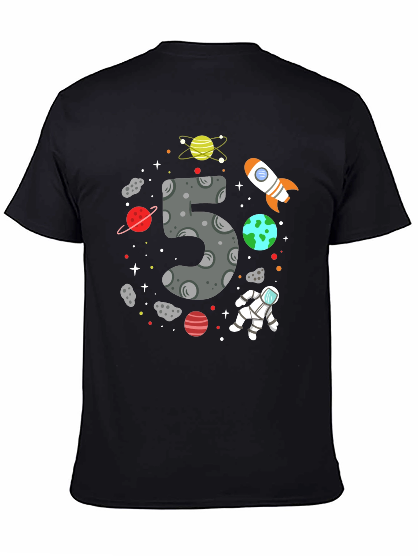 Space Themed Birthday T-Shirt - Number 5