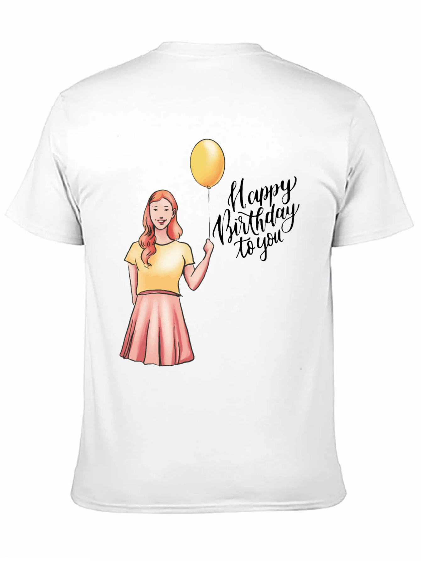 Happy Birthday Girl on Black T-Shirt