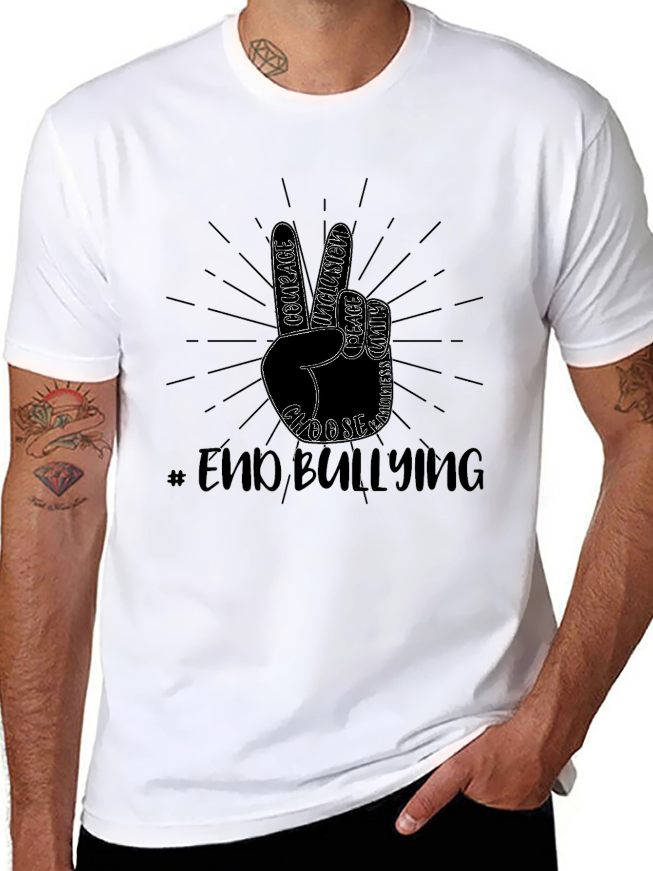 End Bullying T-Shirt Peace Sign Kindness Tee