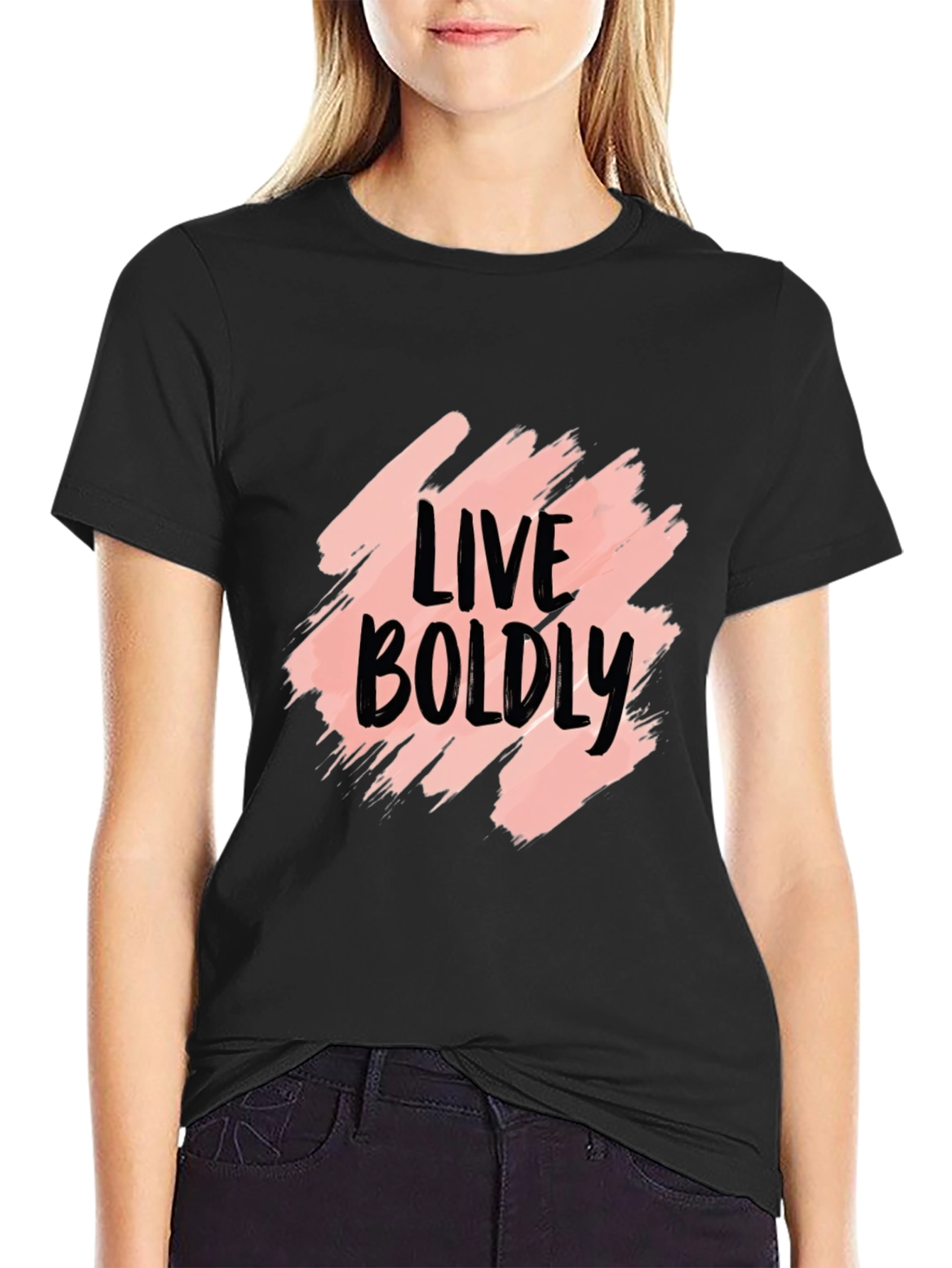 Live Boldly Graphic Black T-Shirt