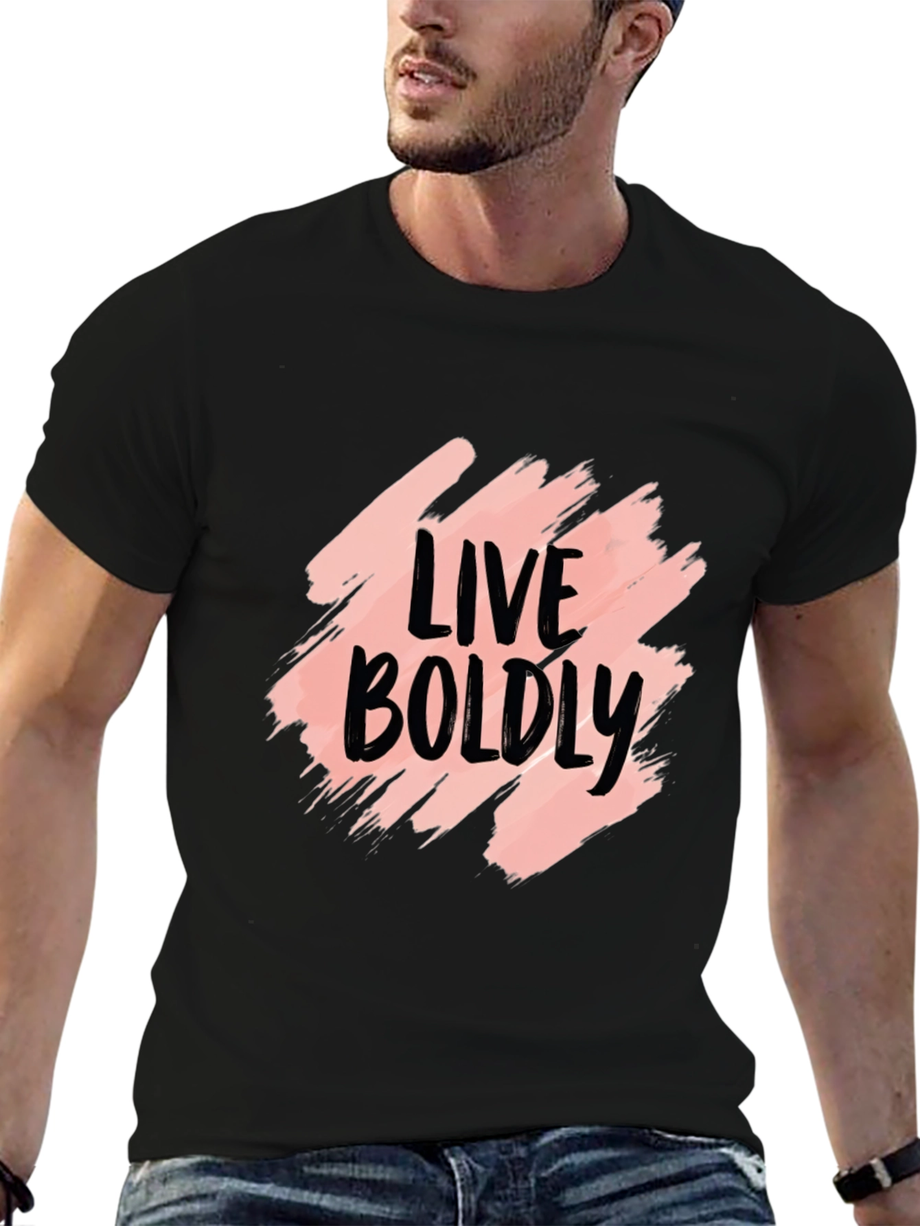Live Boldly Graphic Black T-Shirt