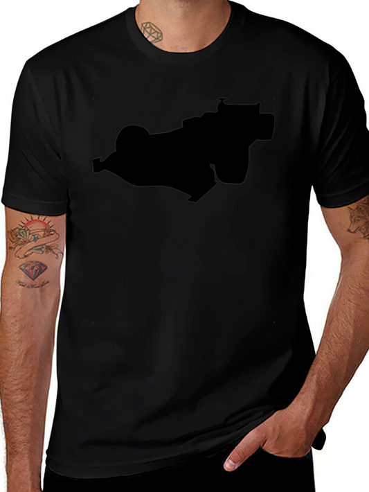 Black Racing Car Silhouette Graphic Tee