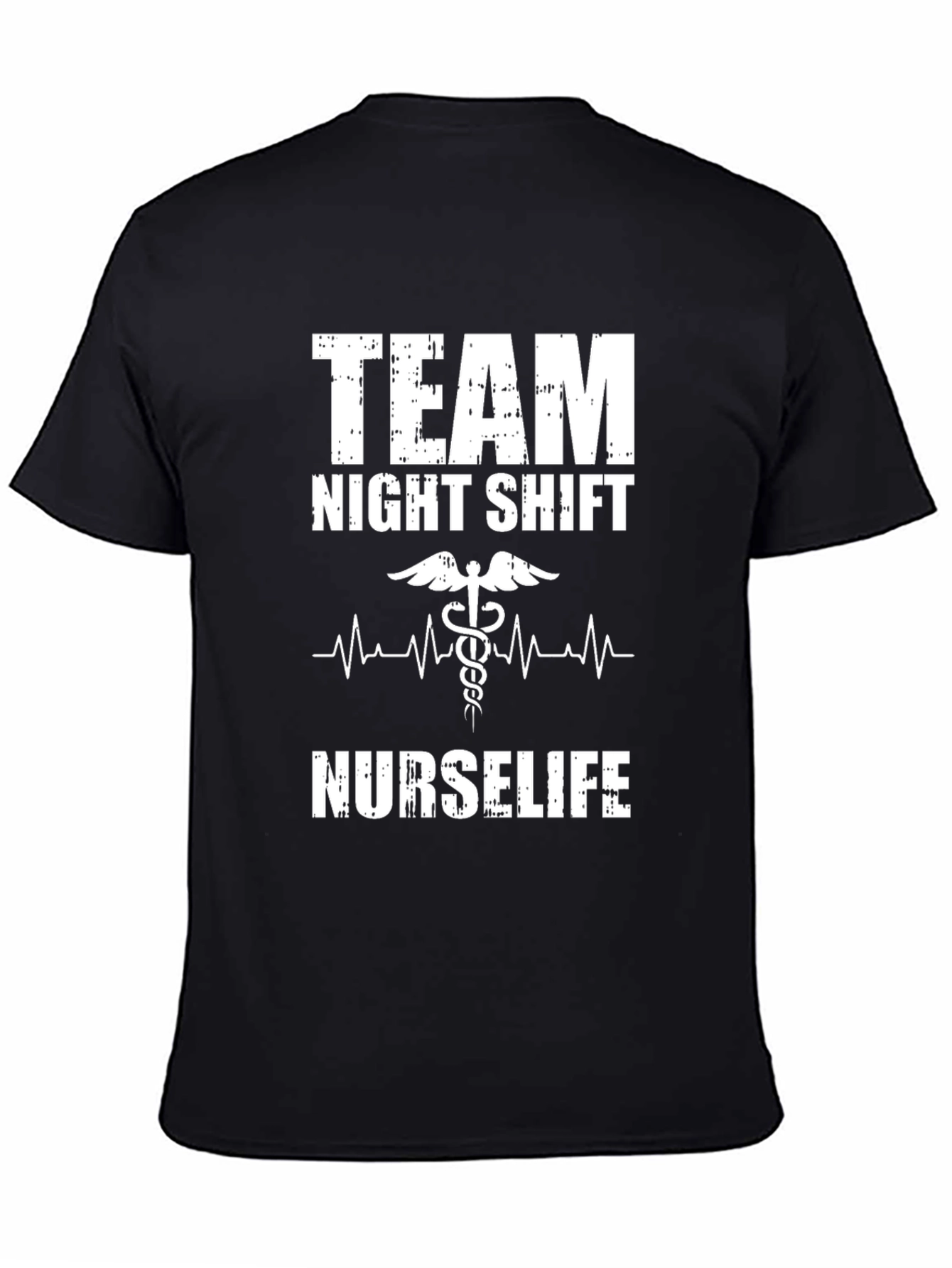 Team Night Shift Nurse Life Black T-Shirt