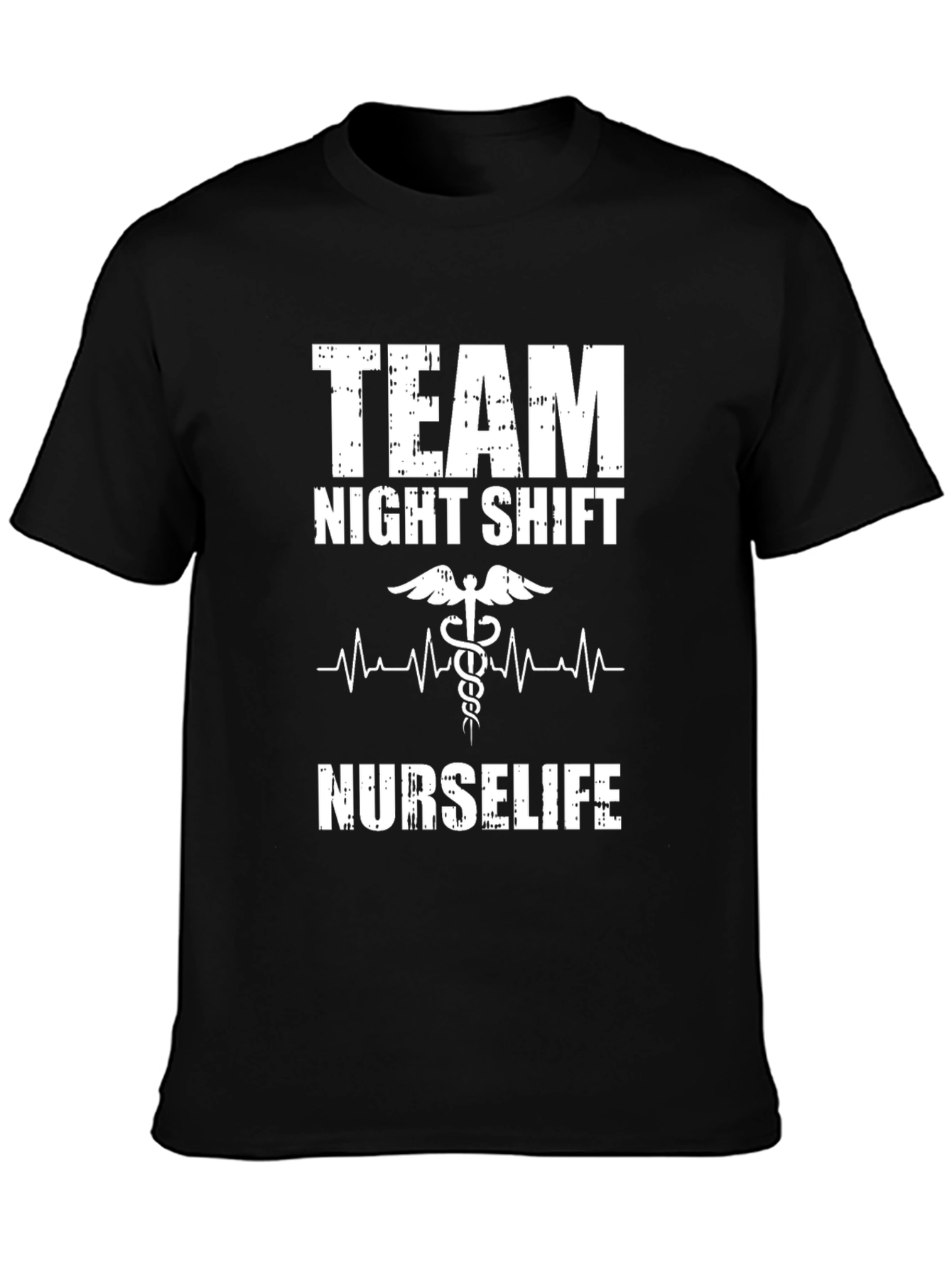 Team Night Shift Nurse Life Black T-Shirt