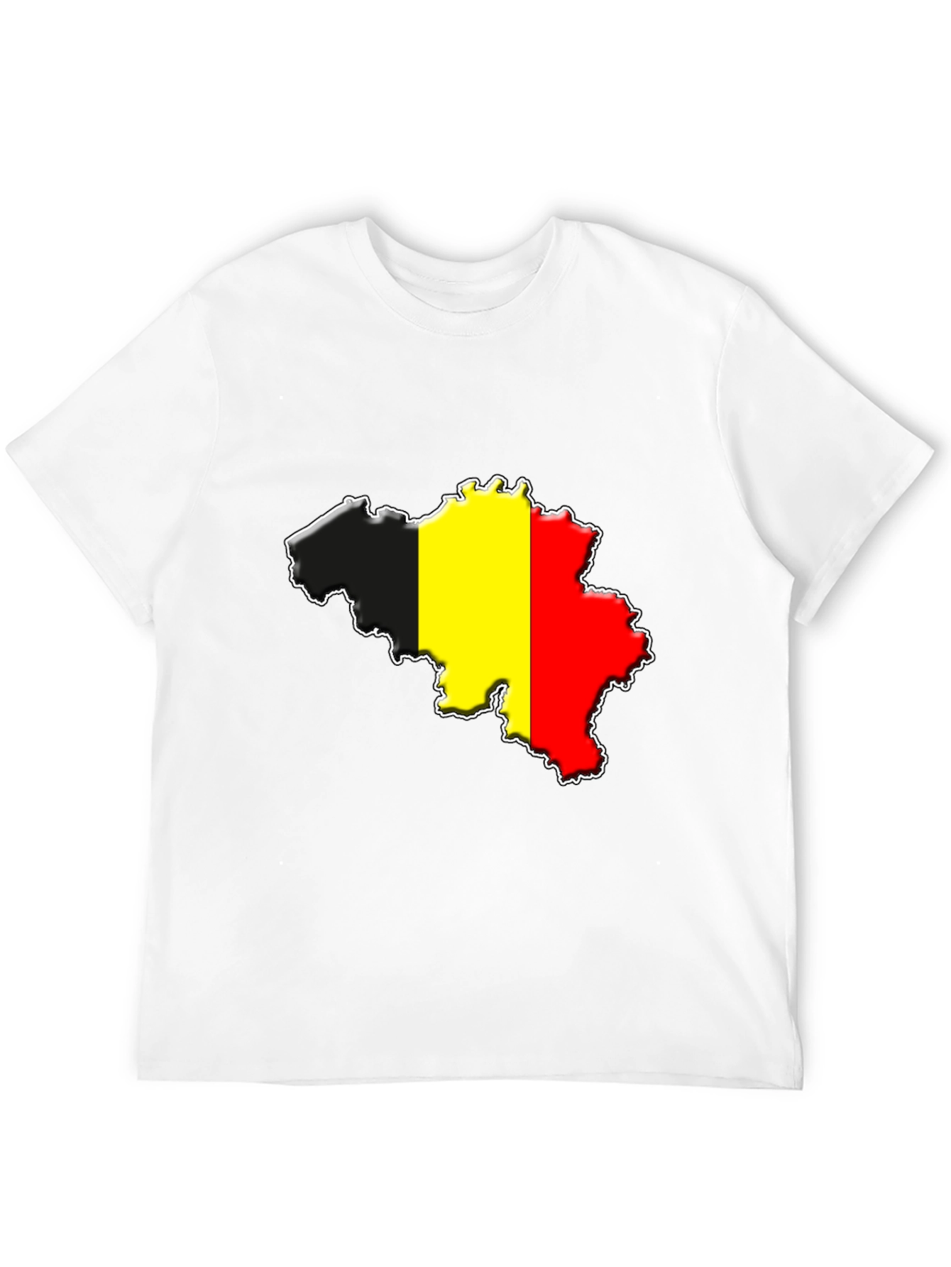 Belgium Flag Map T-Shirt - Black Cotton Tee