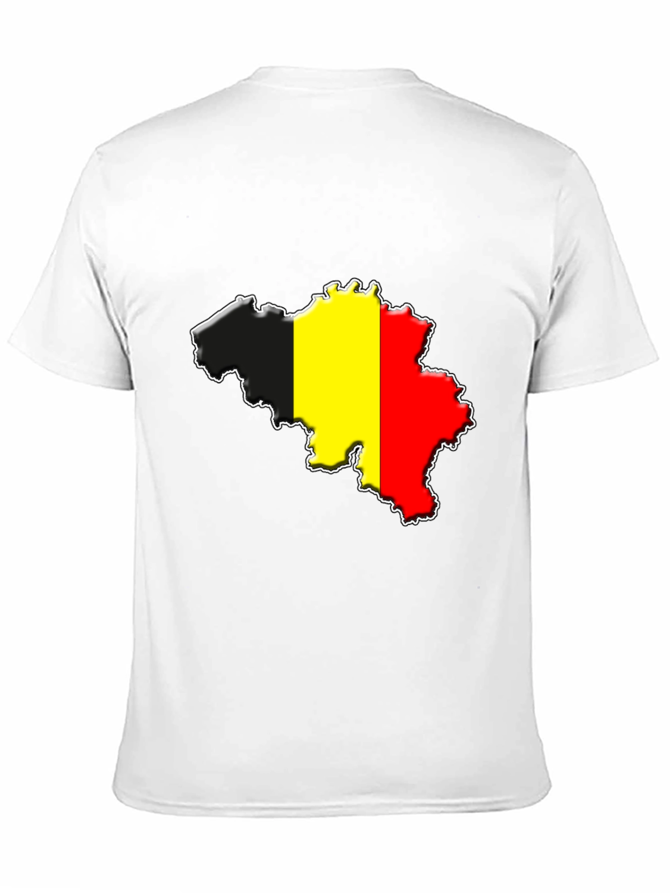 Belgium Flag Map T-Shirt - Black Cotton Tee