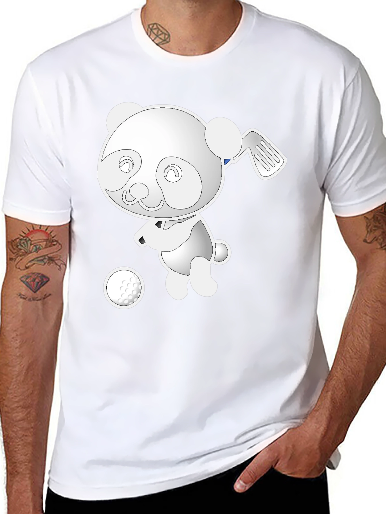 Golf Panda Graphic Tee - Unique Design