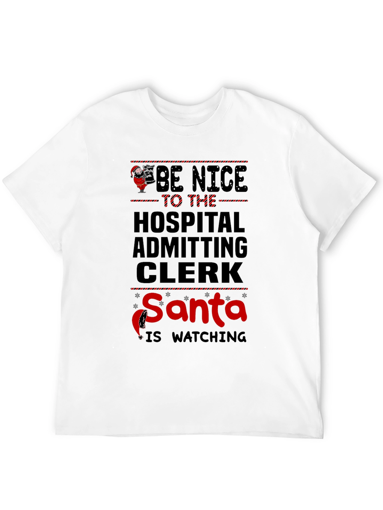 Hospital Clerk Santa Watching T-Shirt