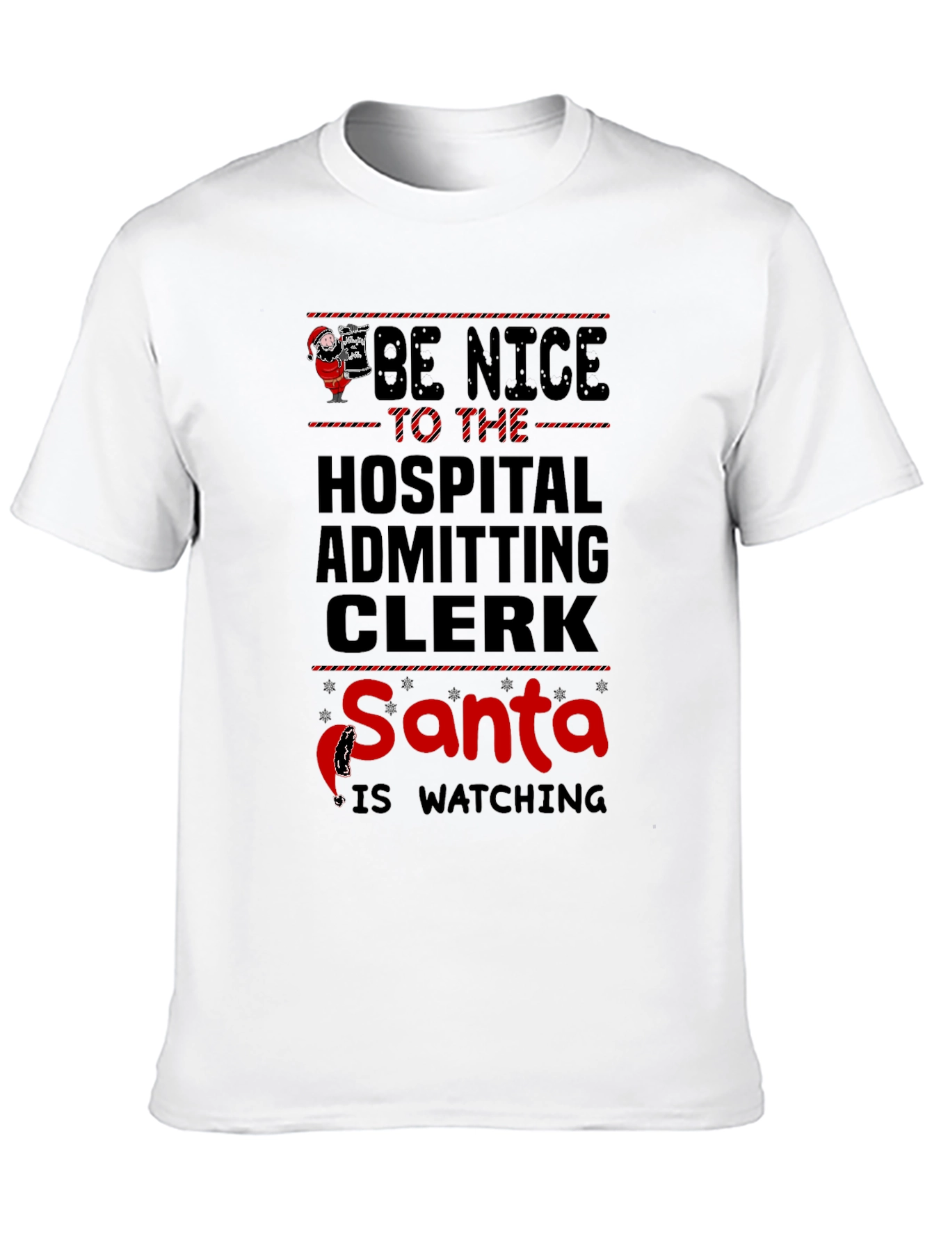 Hospital Clerk Santa Watching T-Shirt