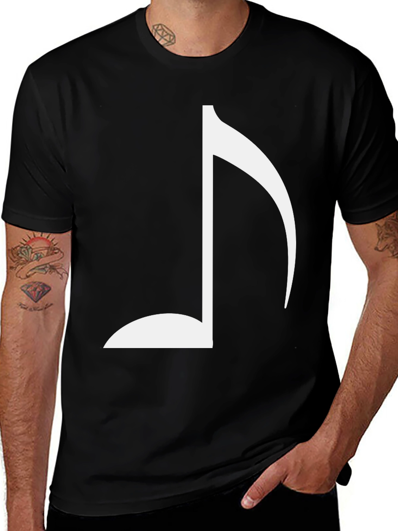 Musical Note T-Shirt - Black Cotton Tee