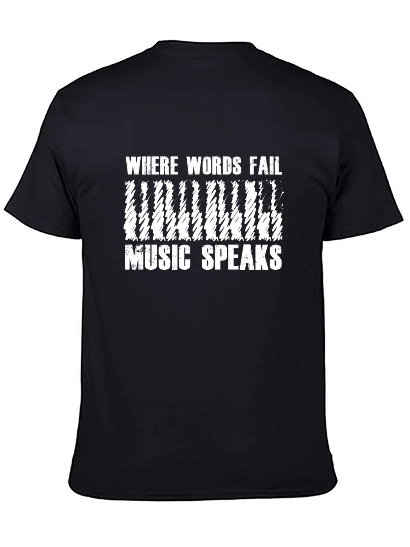 Music Speaks Graphic T-Shirt - Black Soft Cotton Tee
