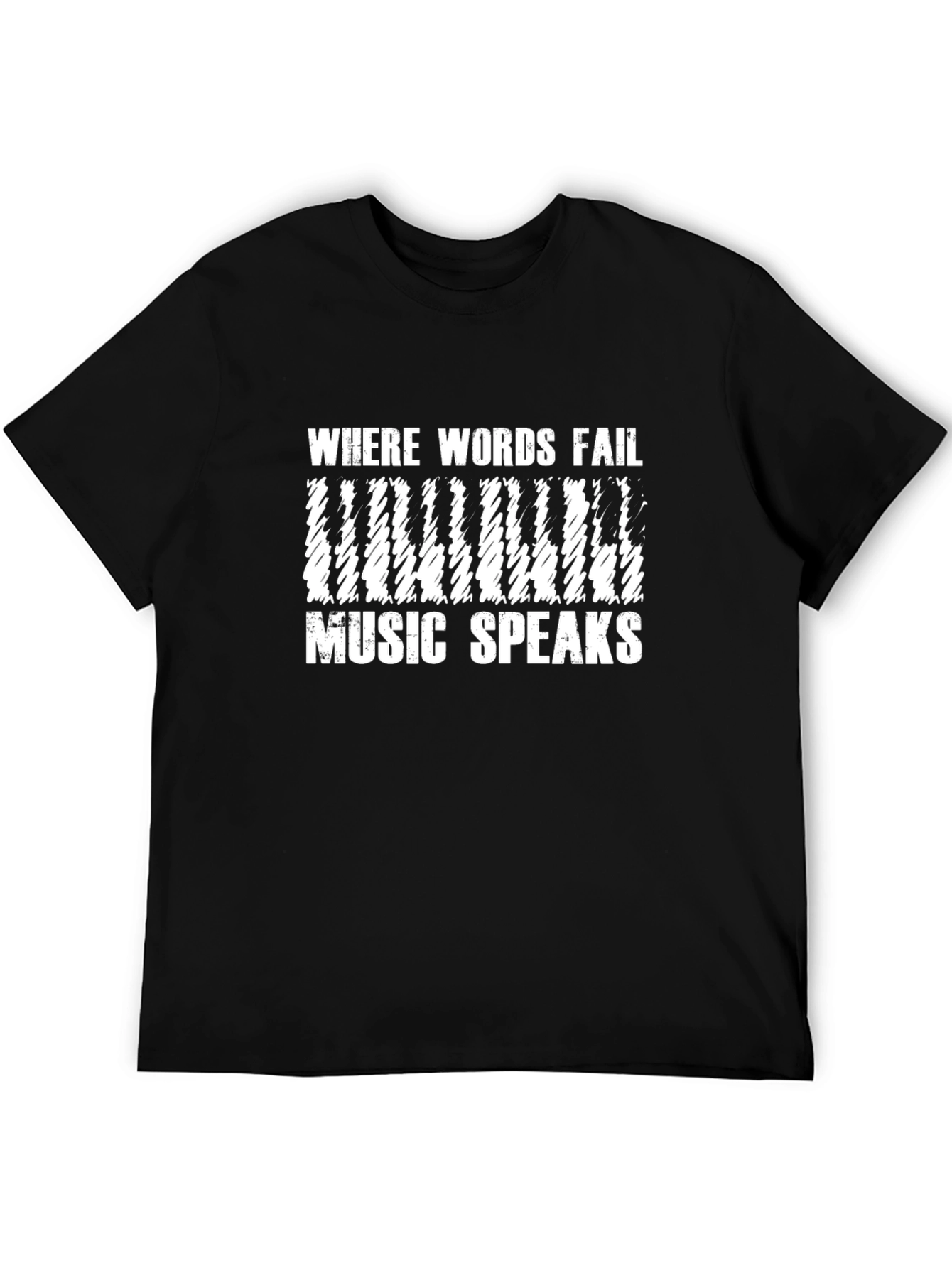 Music Speaks Graphic T-Shirt - Black Soft Cotton Tee