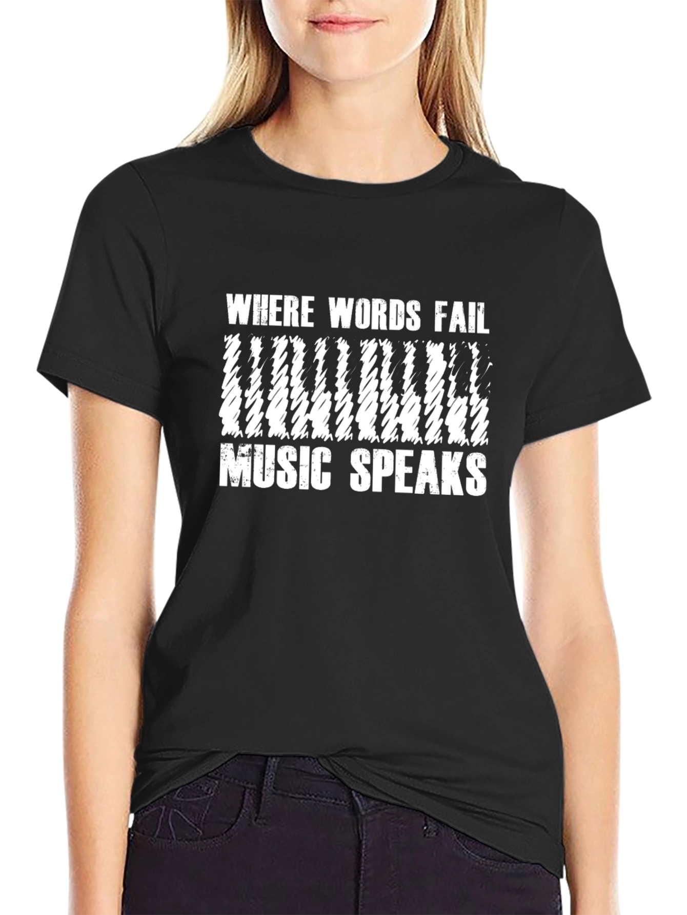 Music Speaks Graphic T-Shirt - Black Soft Cotton Tee