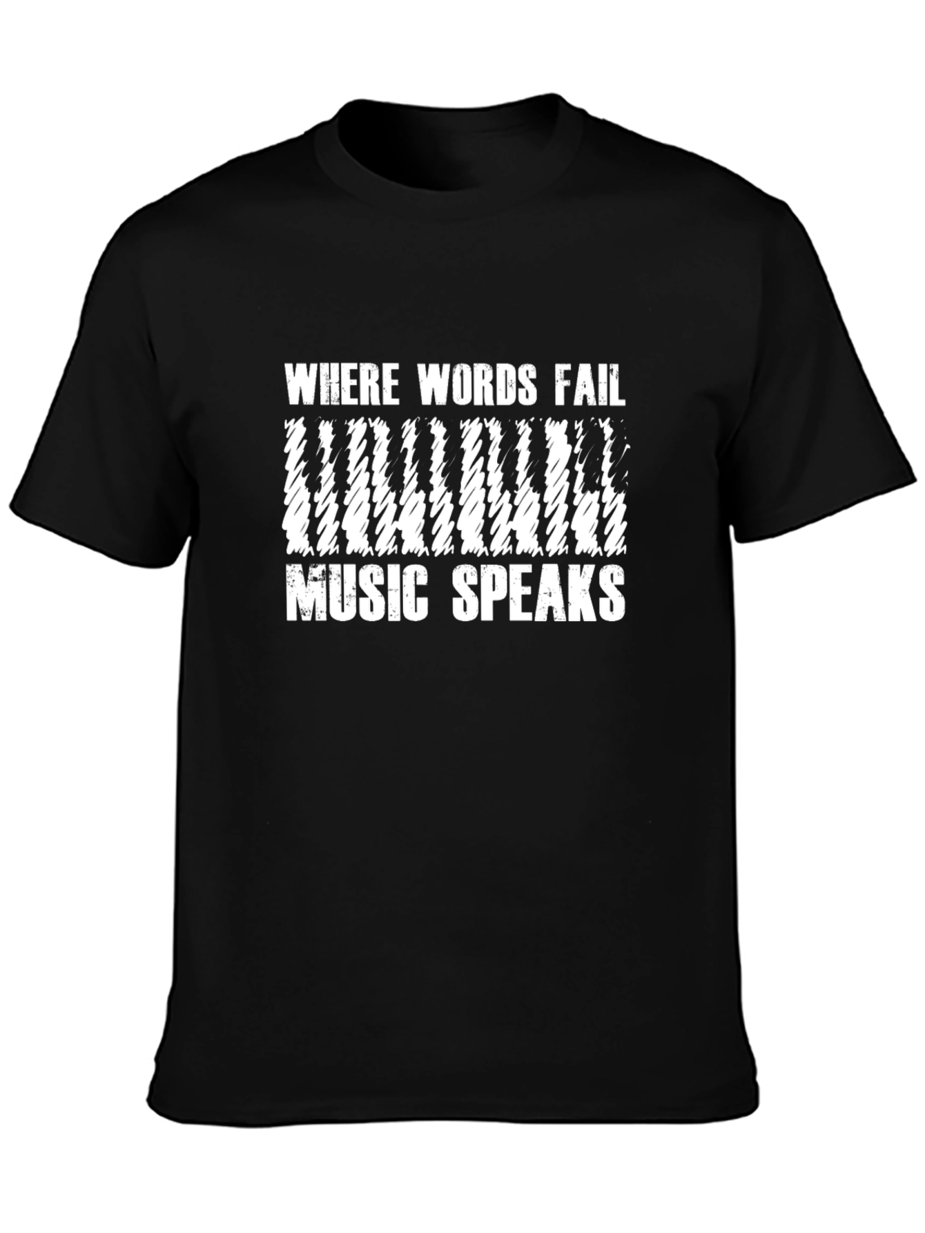 Music Speaks Graphic T-Shirt - Black Soft Cotton Tee