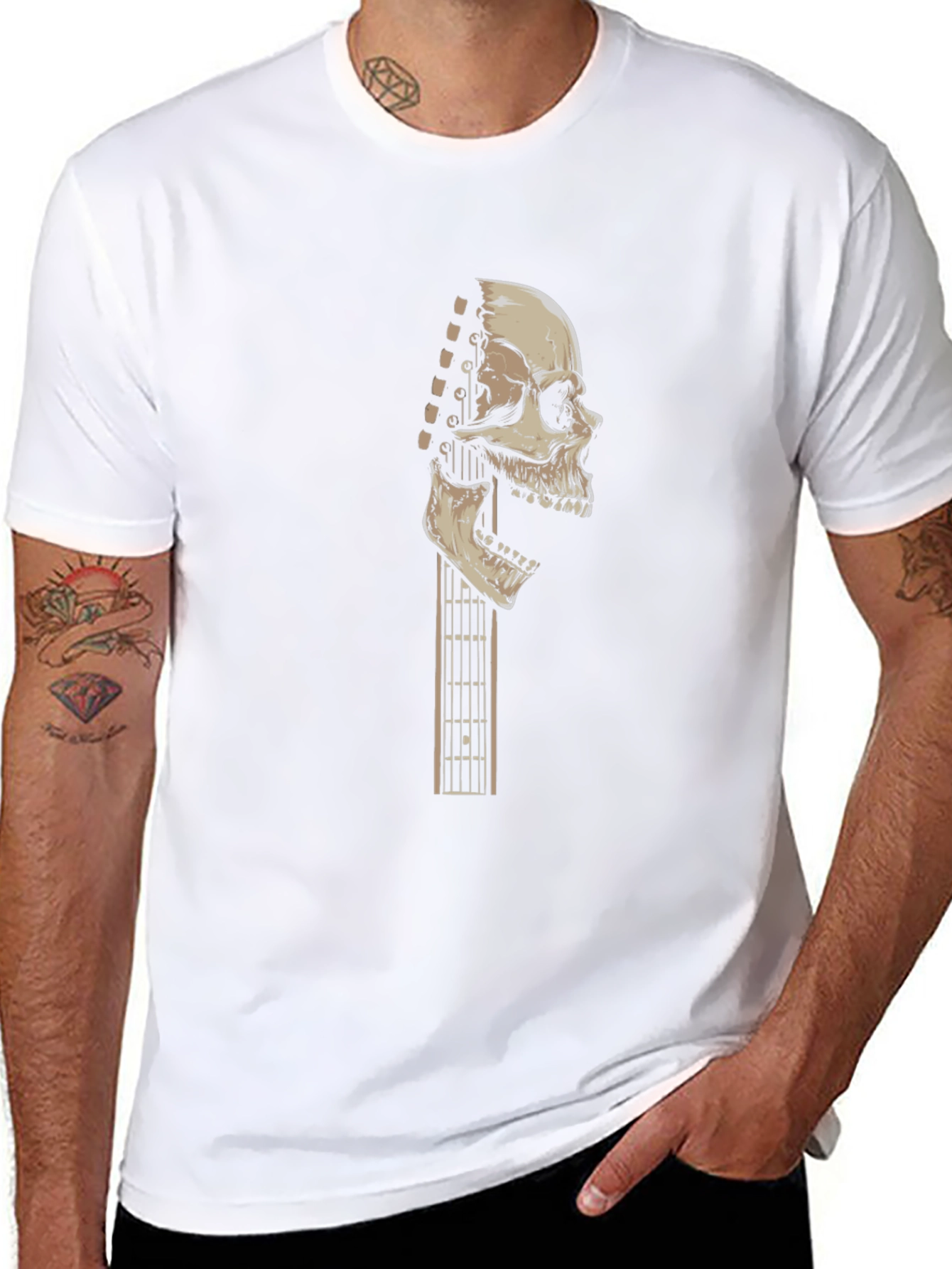 Skull Guitar Graphic Tee - Rocker Style