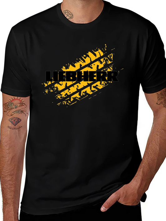 Liebherr Tire Track Graphic Tee - Black Cotton