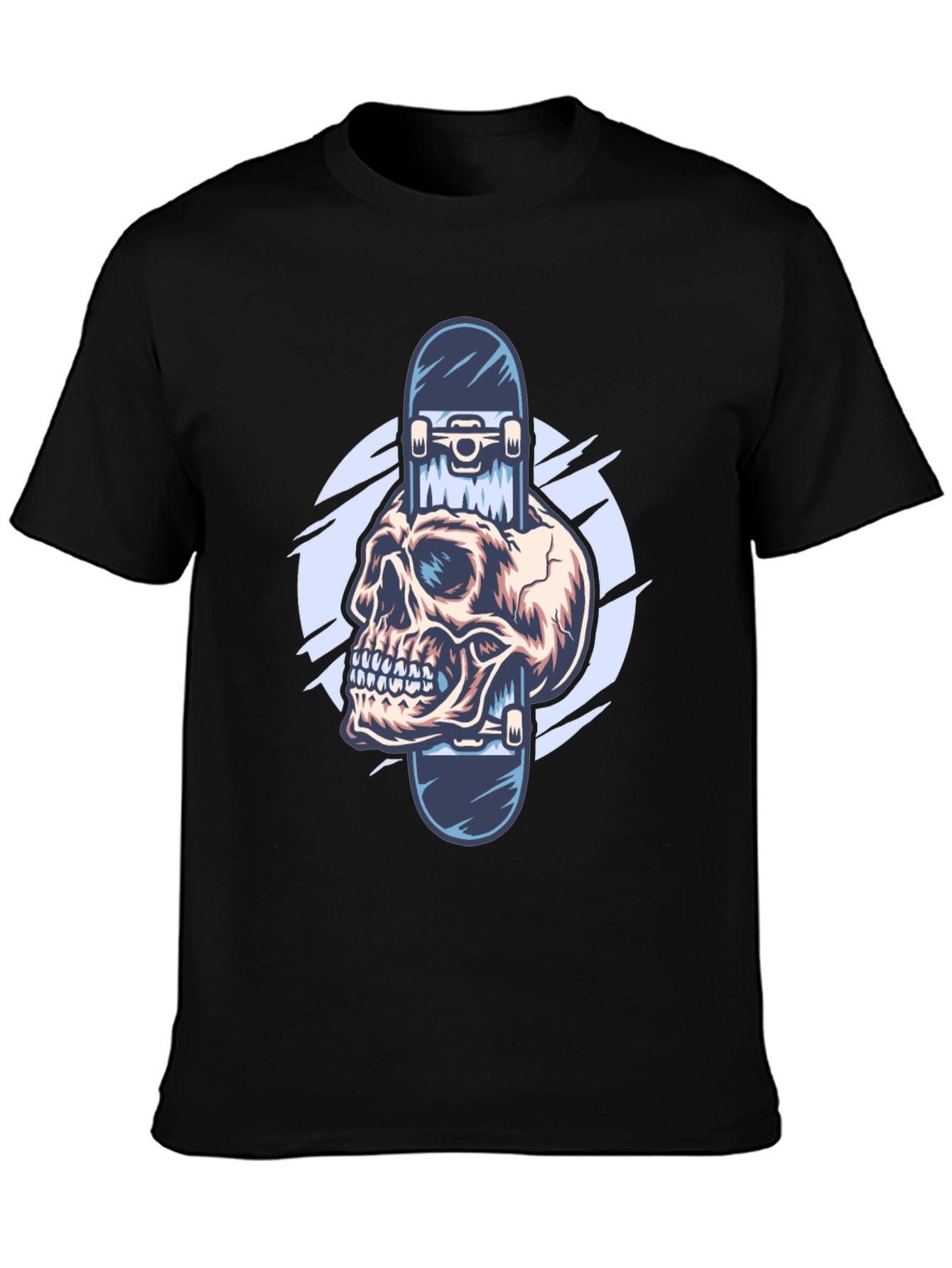 Skull Skateboard Graphic Tee - Edgy Style