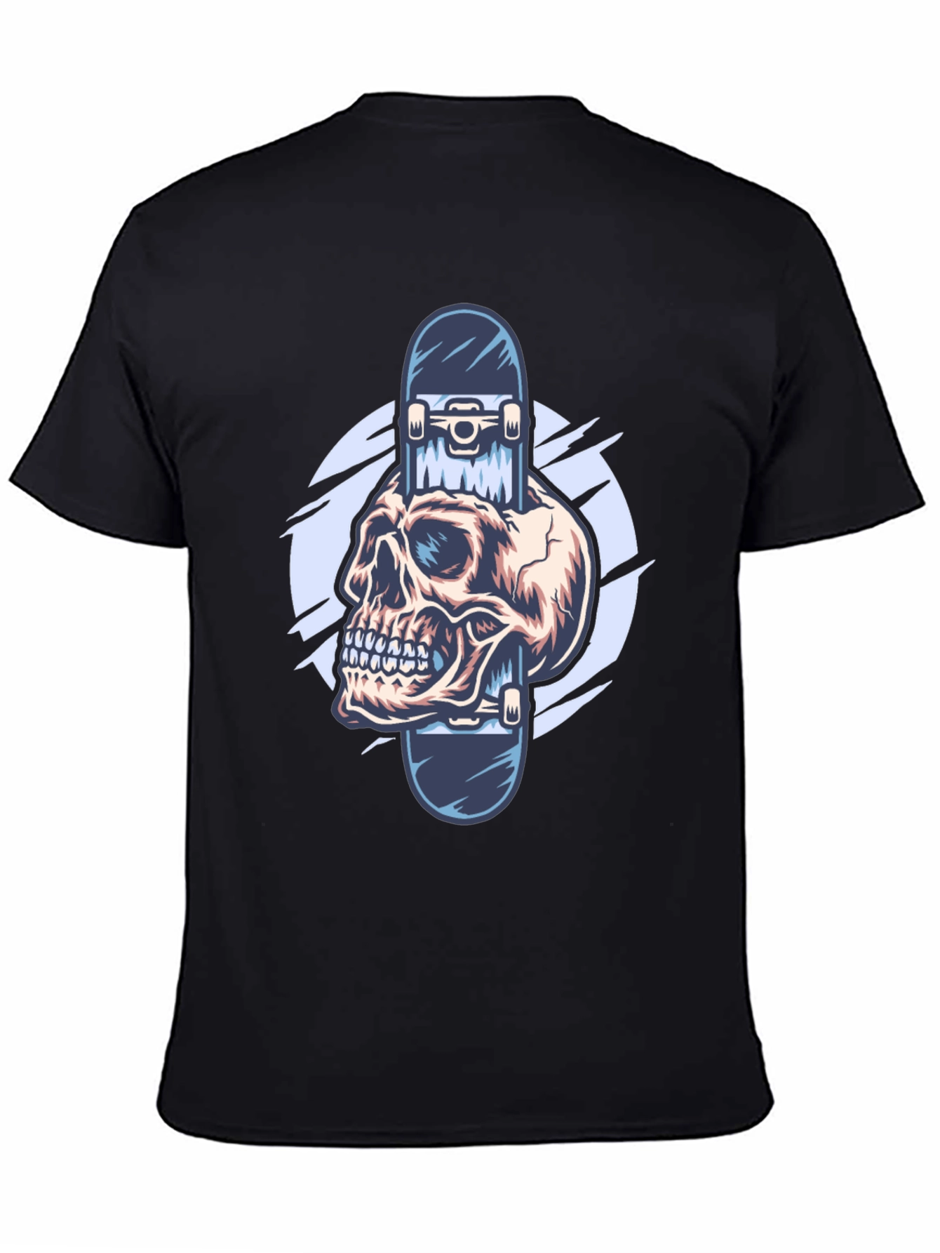 Skull Skateboard Graphic Tee - Edgy Style