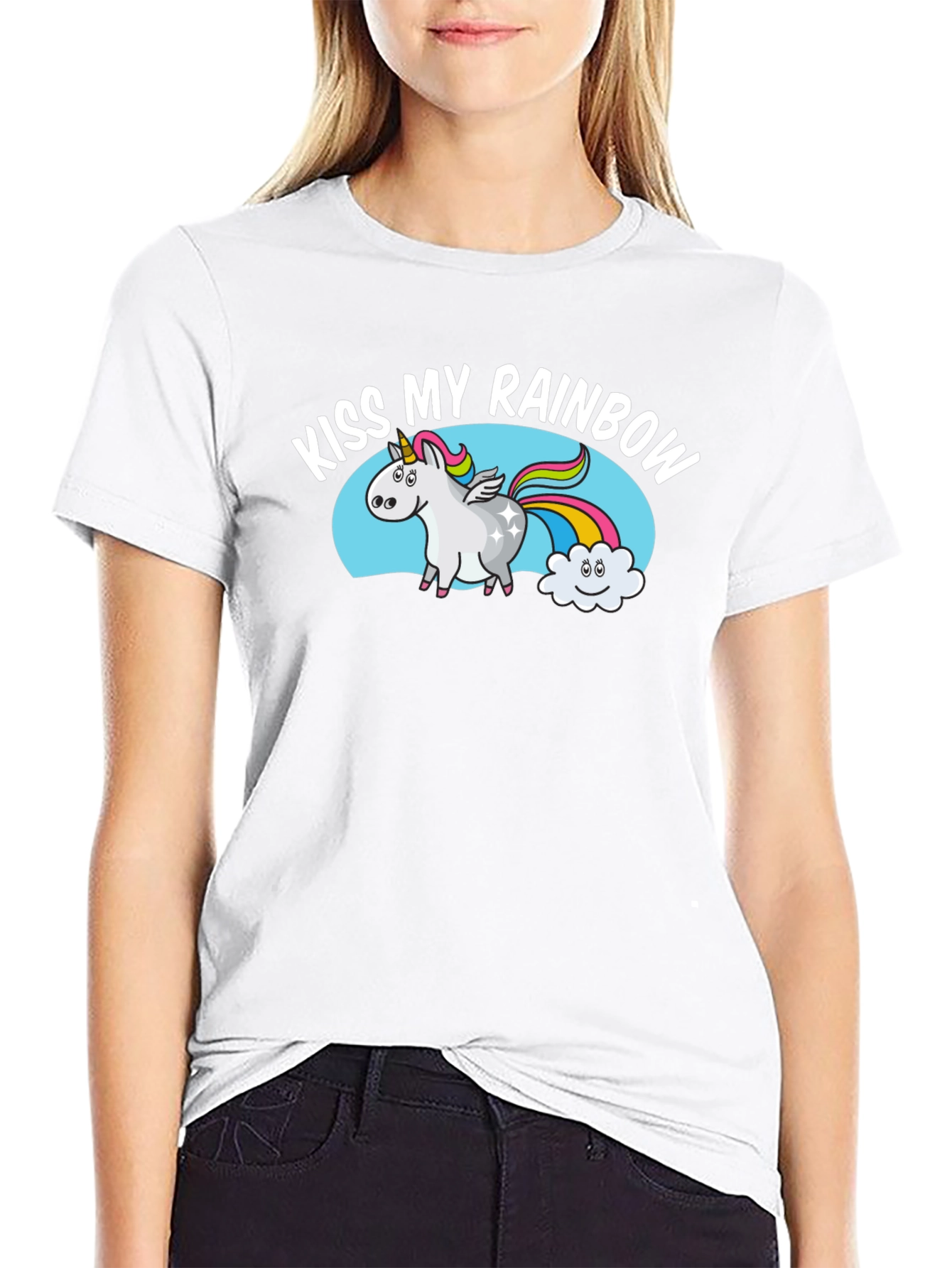 Kiss My Rainbow Unicorn Graphic Tee