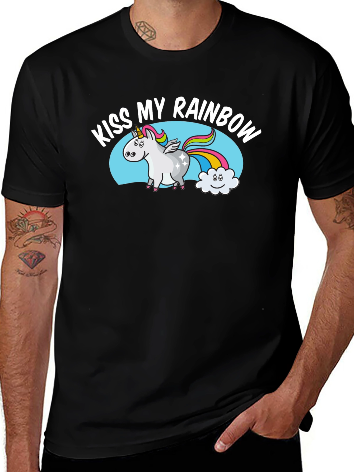 Kiss My Rainbow Unicorn Graphic Tee