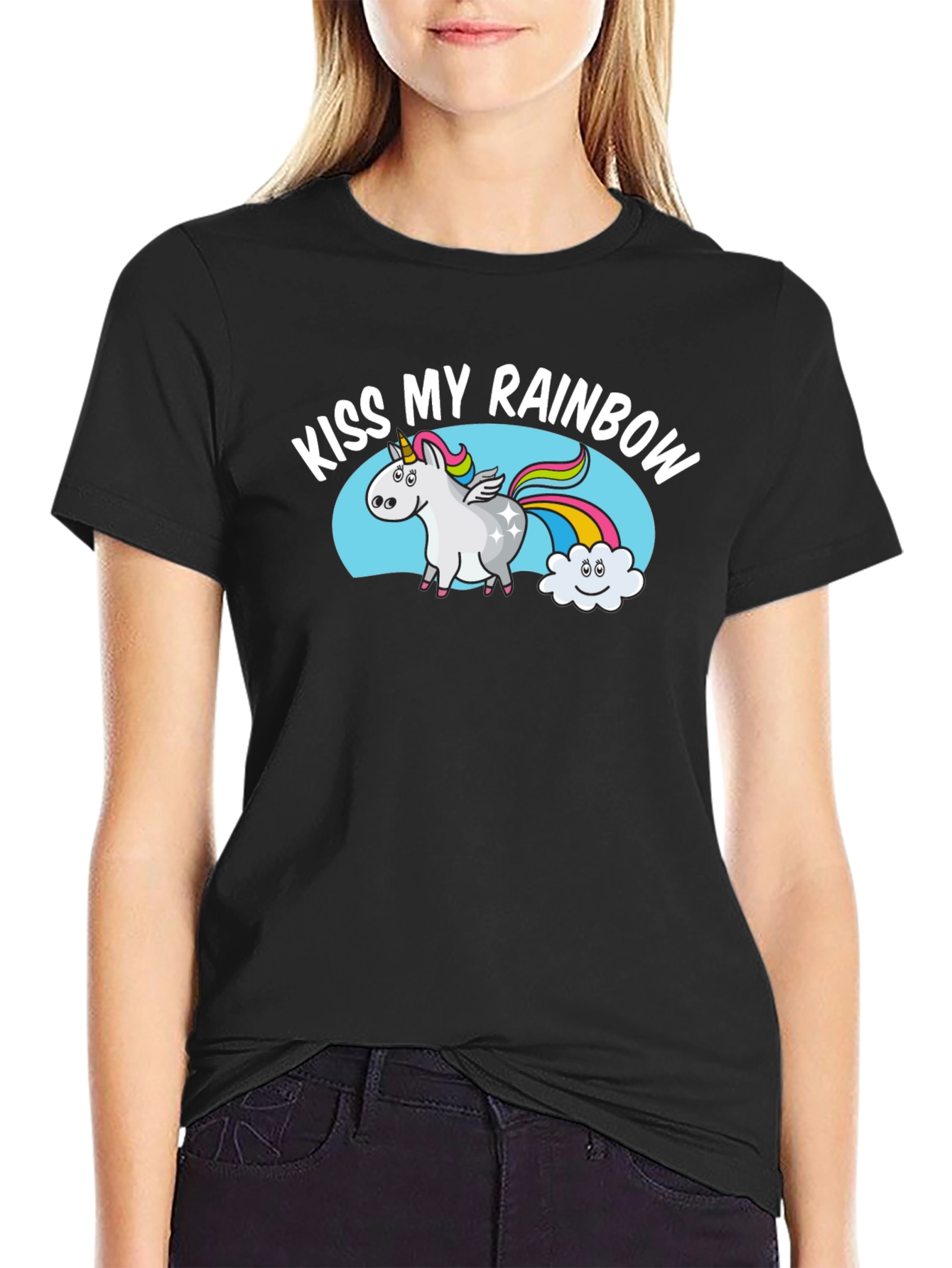 Kiss My Rainbow Unicorn Graphic Tee