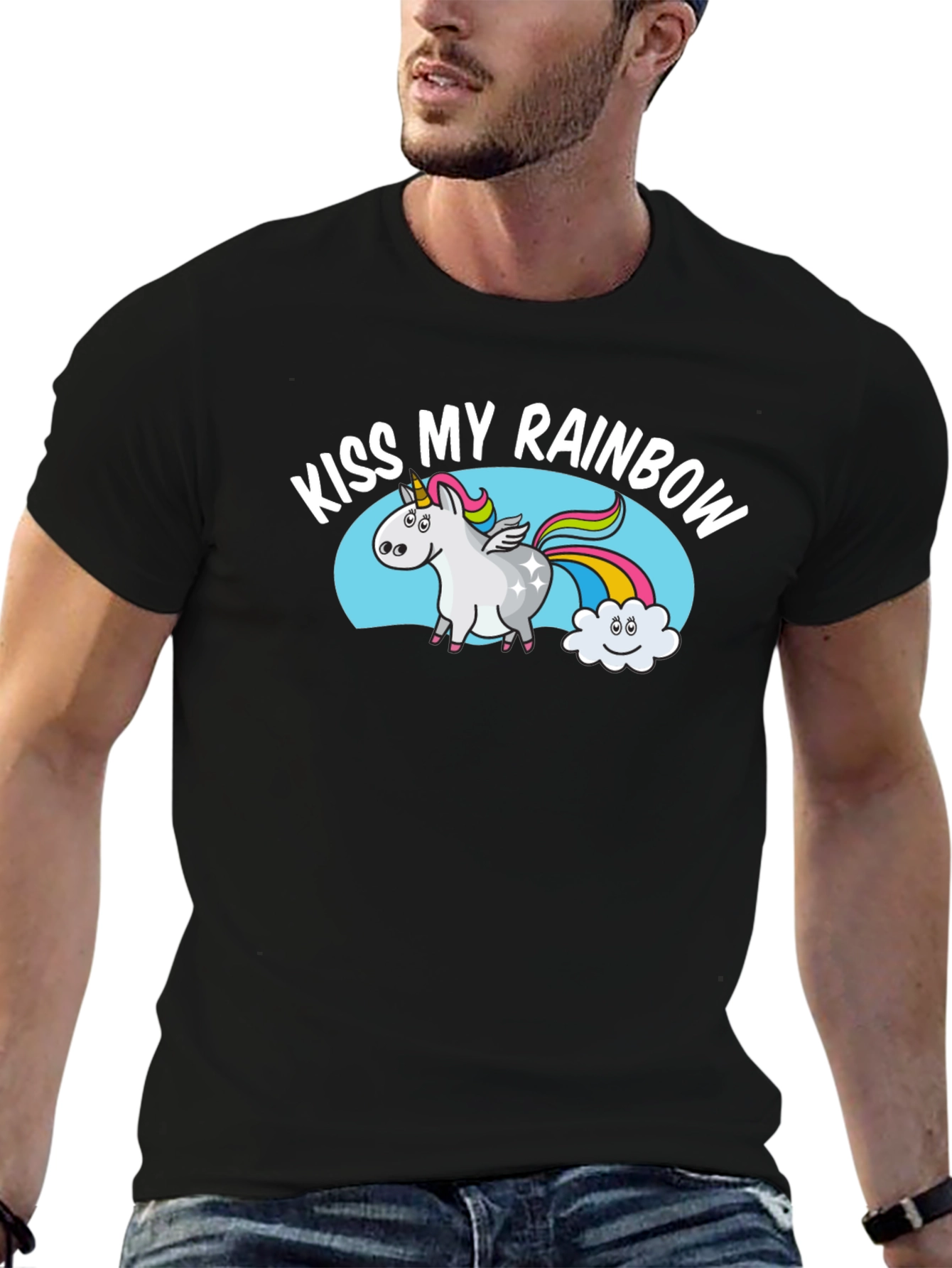 Kiss My Rainbow Unicorn Graphic Tee