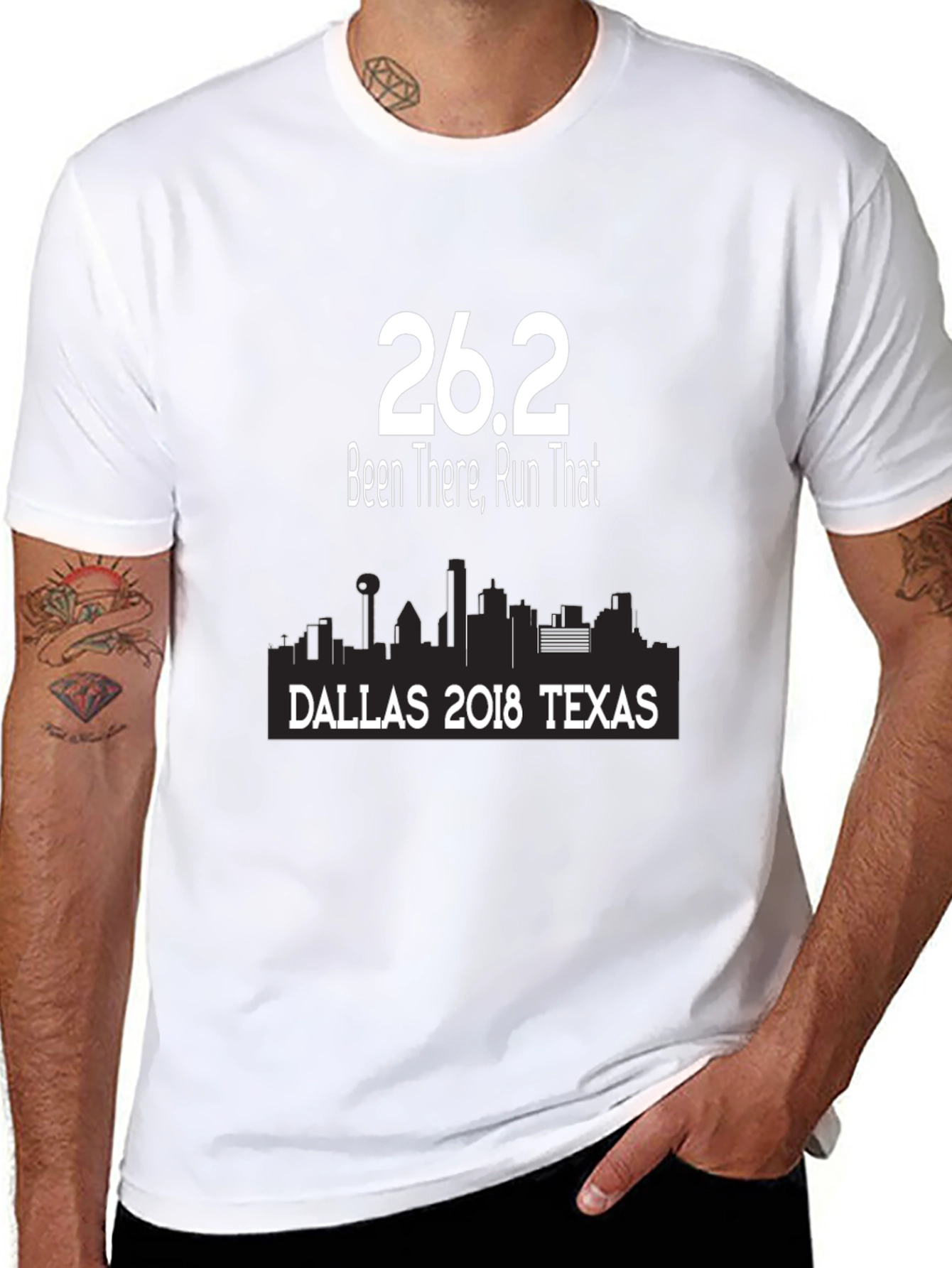 26.2 Marathon Dallas Texas Black T-Shirt