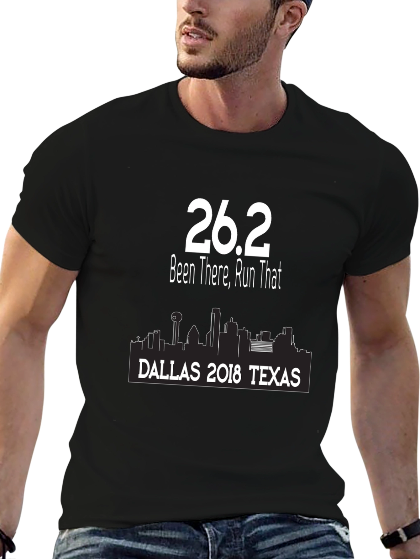 26.2 Marathon Dallas Texas Black T-Shirt