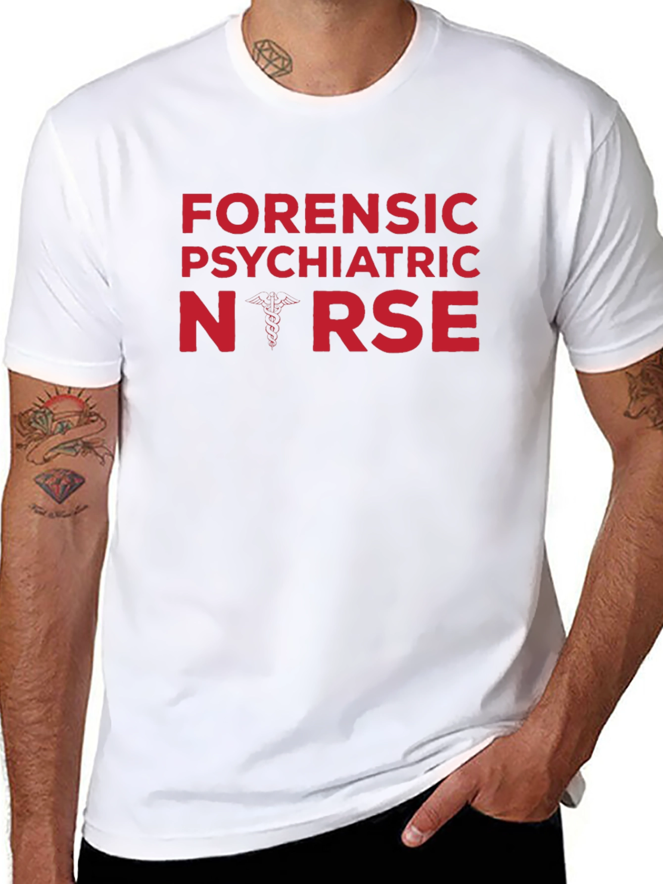 Forensic Psychiatric Nurse T-Shirt - Caduceus Design