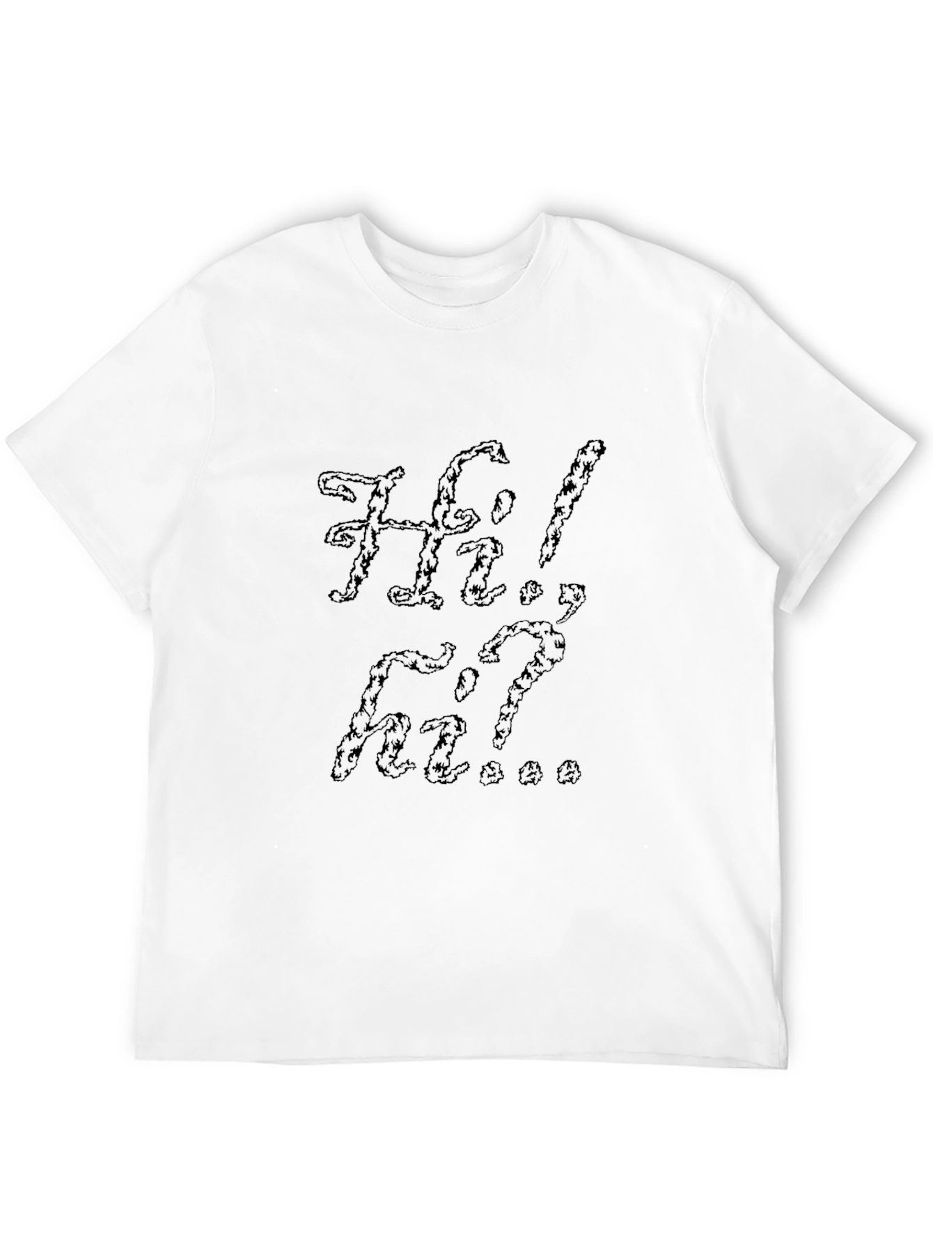 Hi! Graphic Print Black T-Shirt