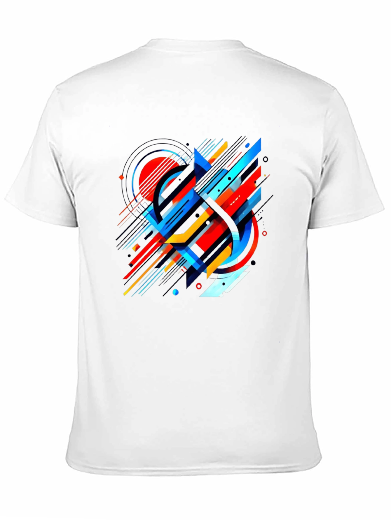 Abstract Geometric Design Black T-Shirt