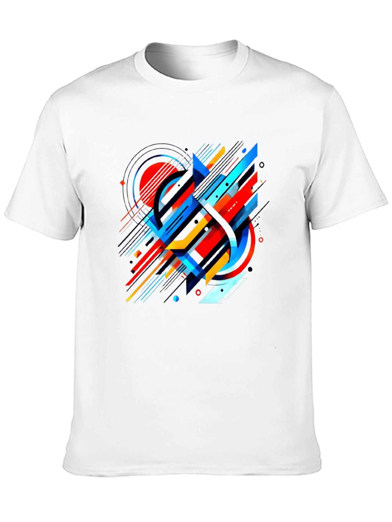 Abstract Geometric Design Black T-Shirt