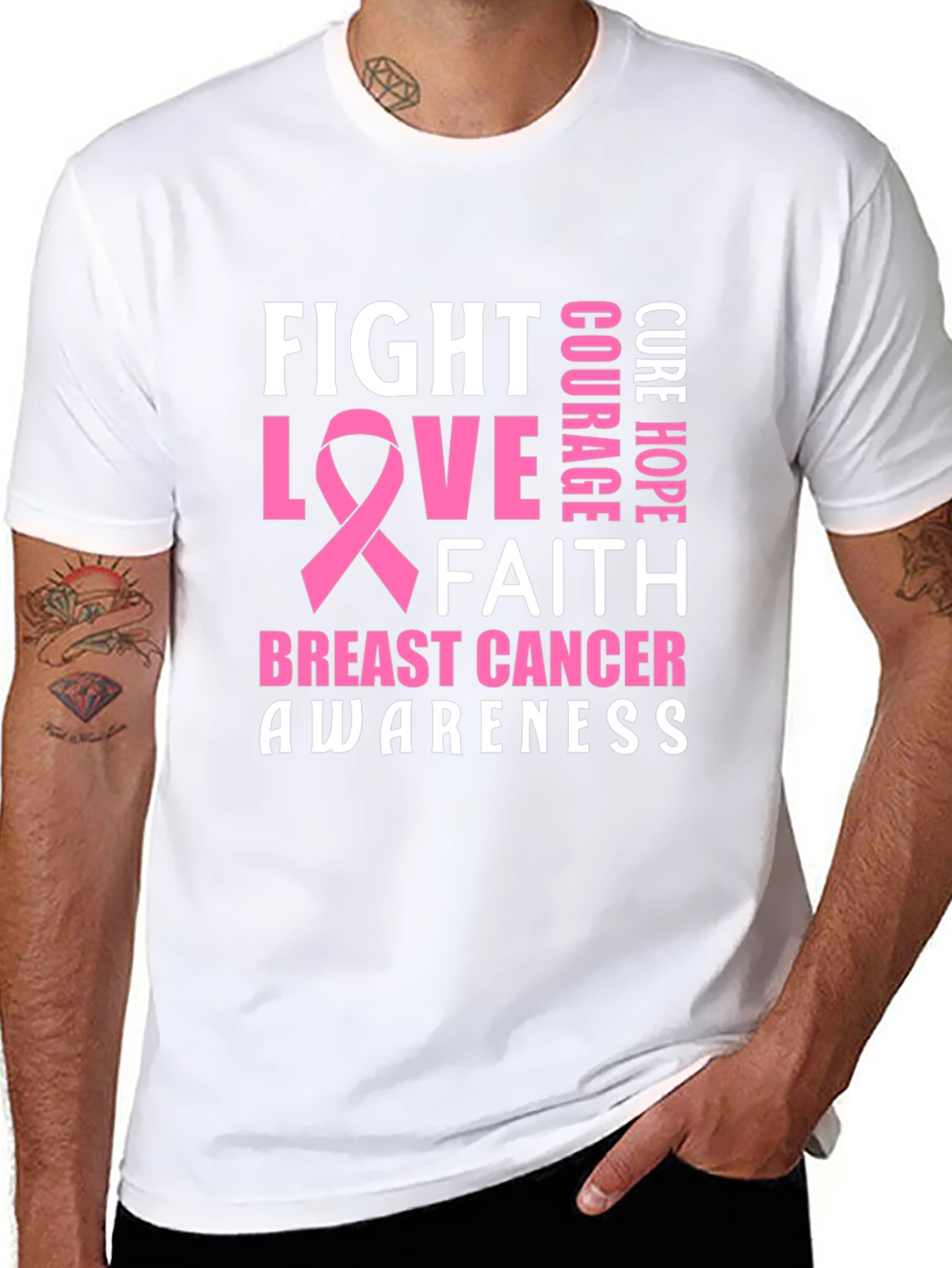 Breast Cancer Awareness T-Shirt - Fight Love Faith