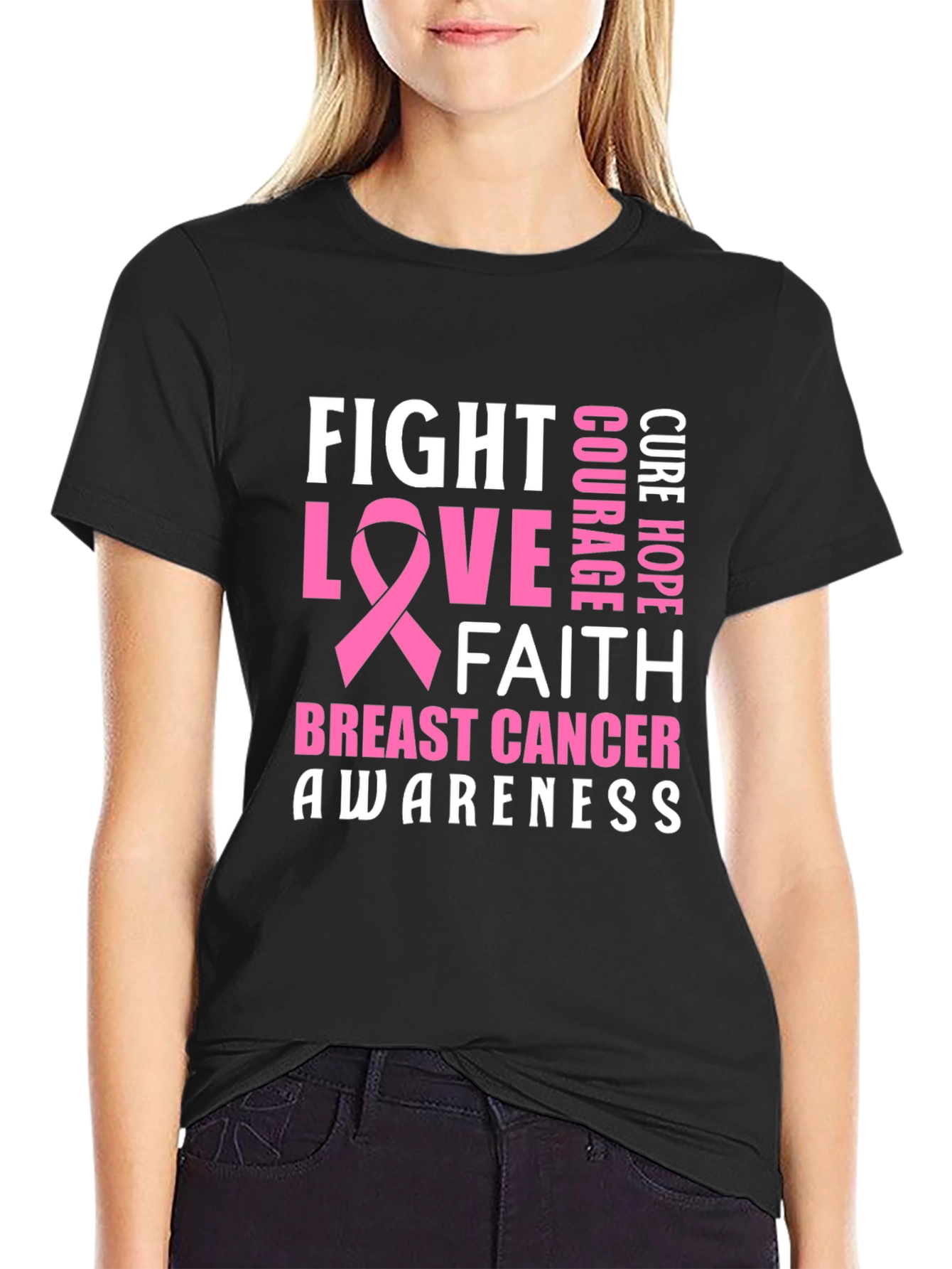 Breast Cancer Awareness T-Shirt - Fight Love Faith
