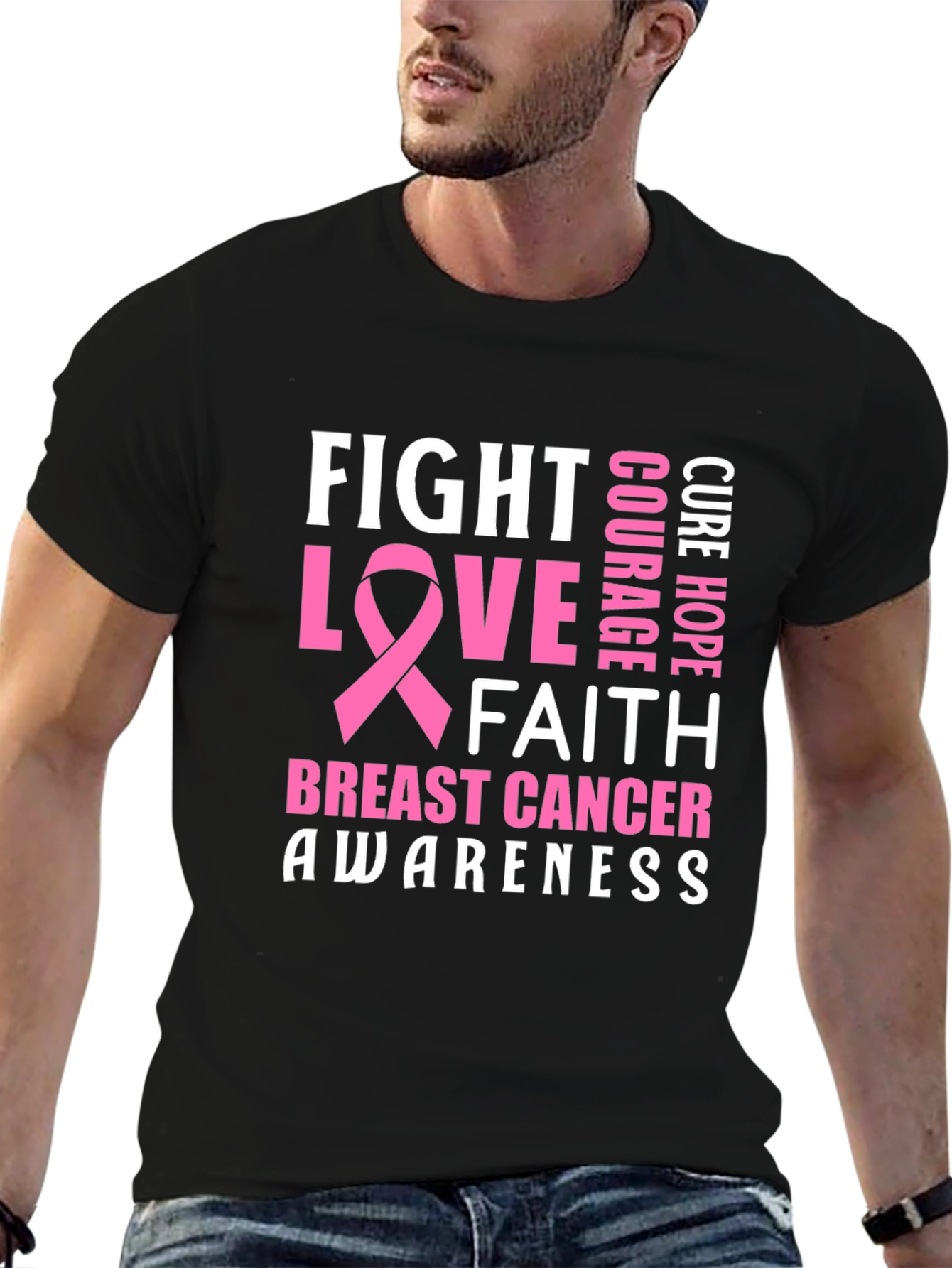 Breast Cancer Awareness T-Shirt - Fight Love Faith