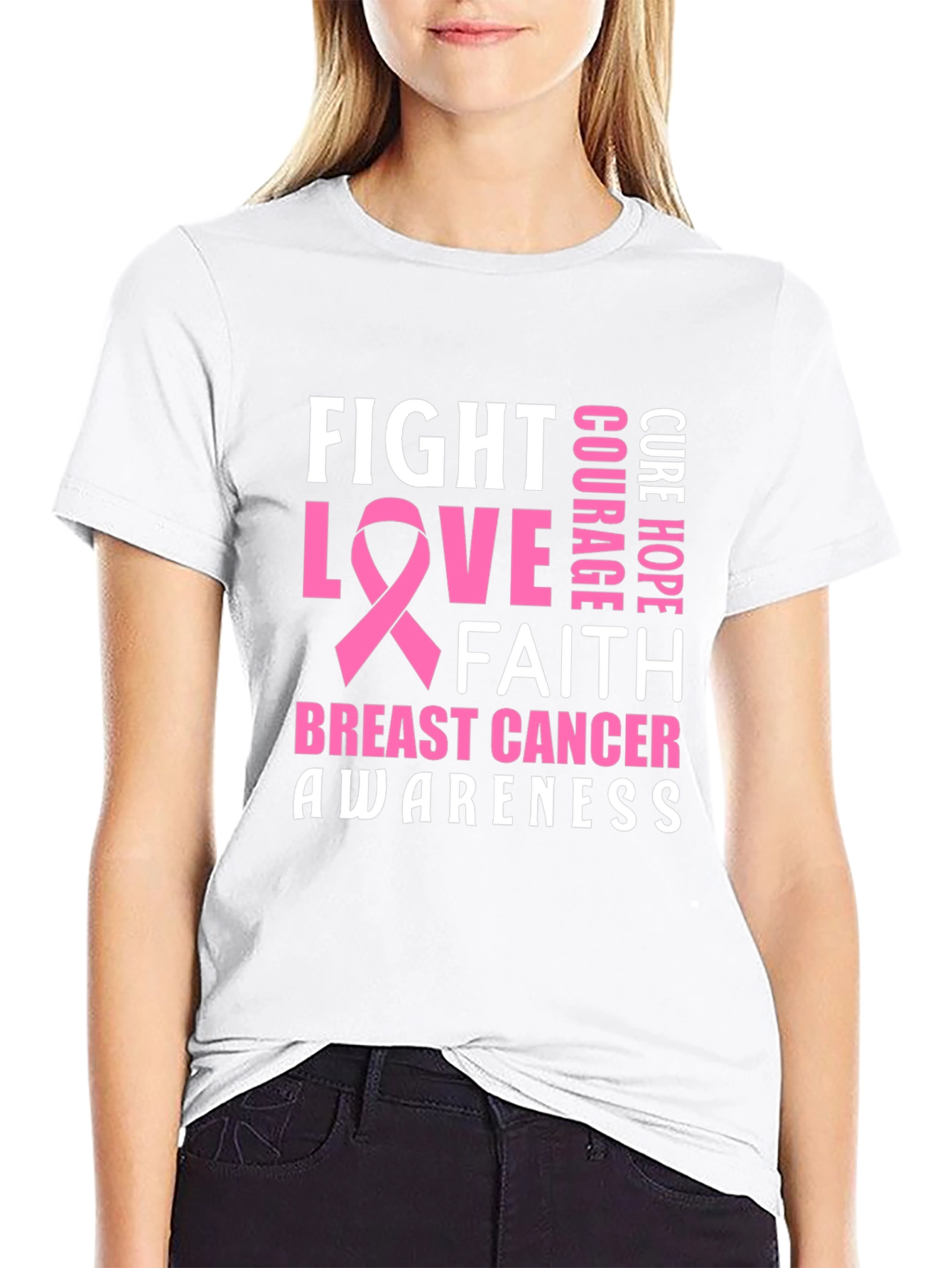 Breast Cancer Awareness T-Shirt - Fight Love Faith