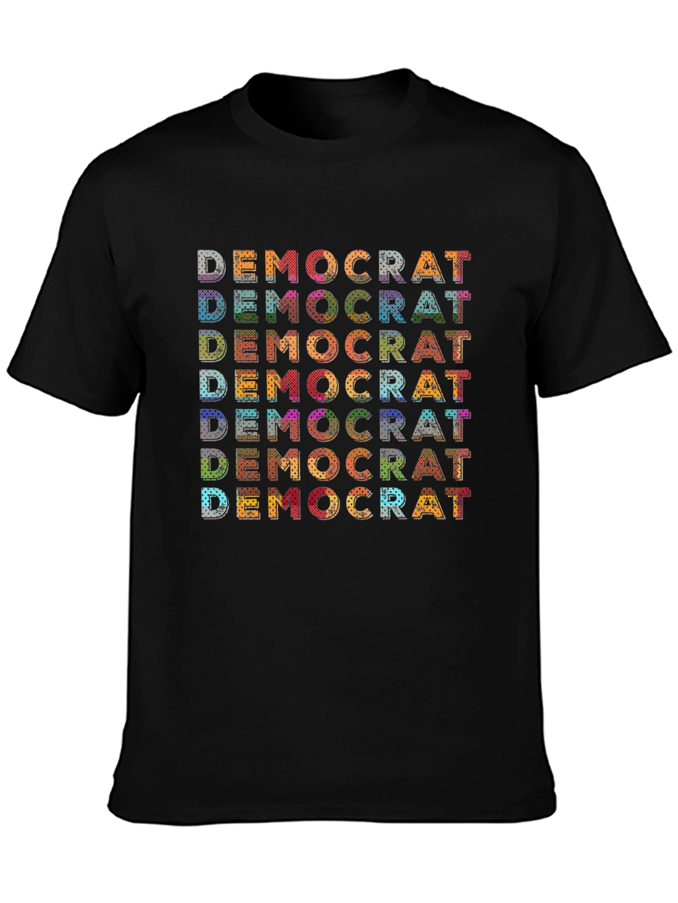 Democrat Retro Word Art Graphic Tee - Black
