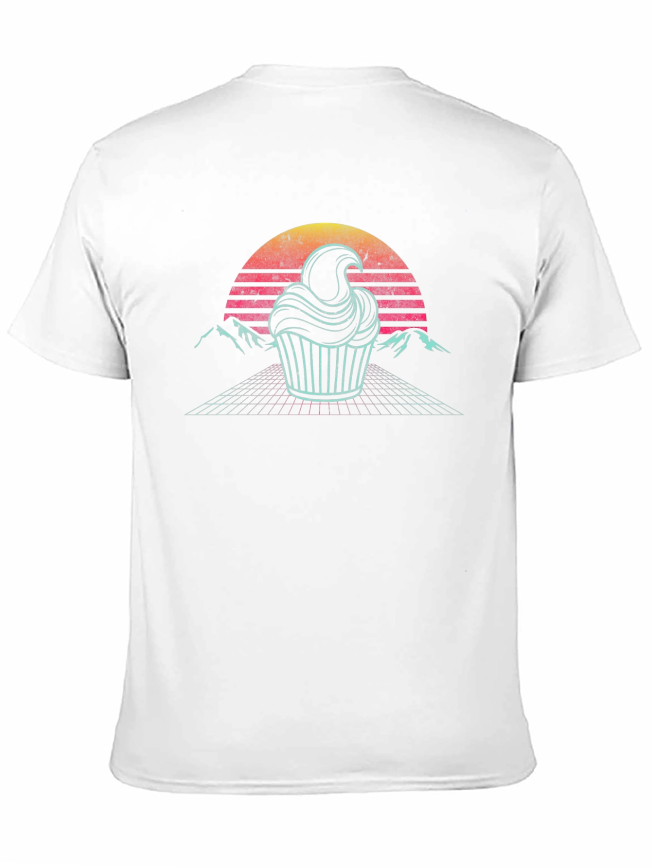 Retro Cupcake T-Shirt - Synthwave Dessert Tee