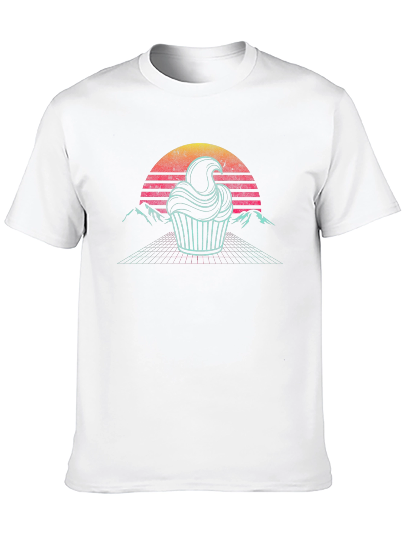 Retro Cupcake T-Shirt - Synthwave Dessert Tee
