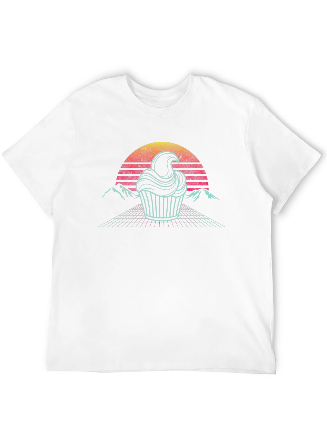 Retro Cupcake T-Shirt - Synthwave Dessert Tee