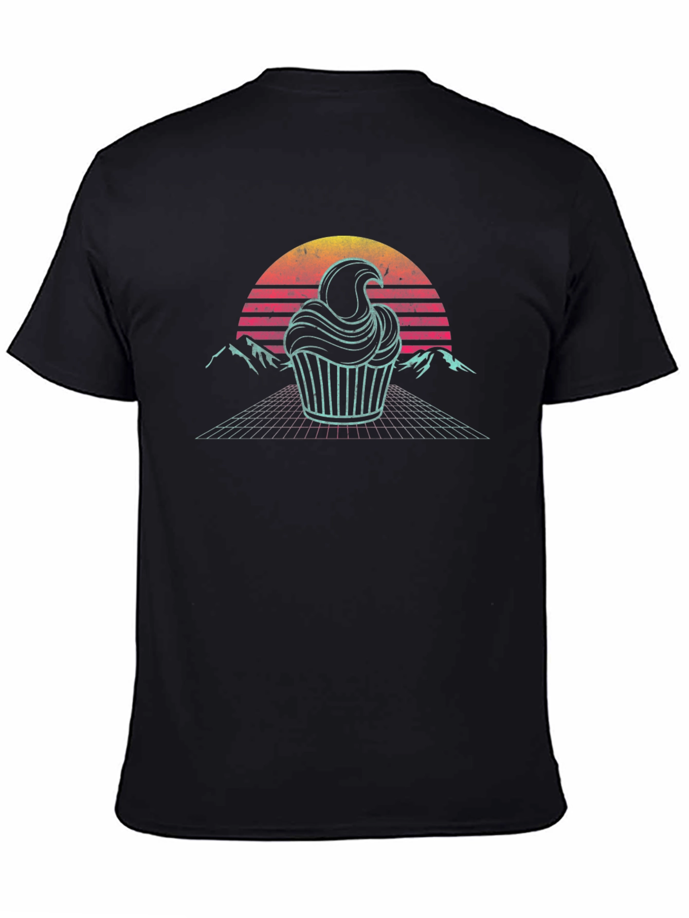 Retro Cupcake T-Shirt - Synthwave Dessert Tee