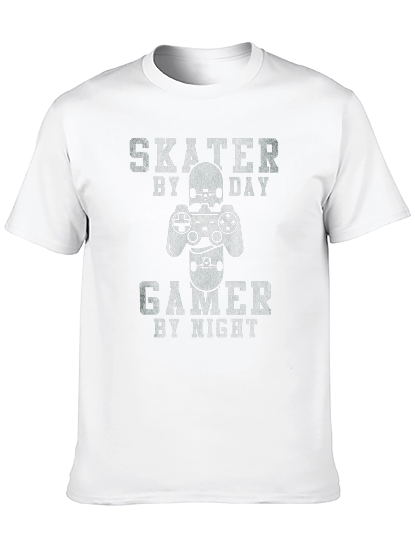 Skater Gamer Graphic Tee - Black Cotton T-Shirt