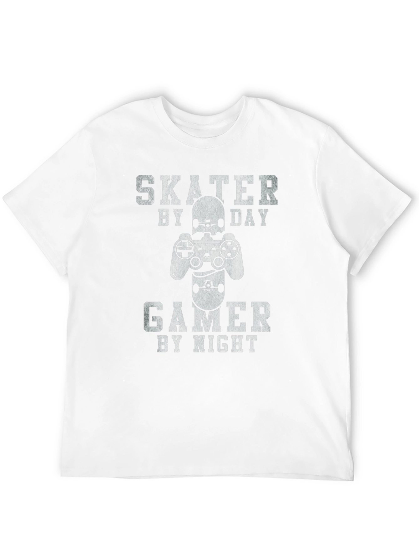 Skater Gamer Graphic Tee - Black Cotton T-Shirt