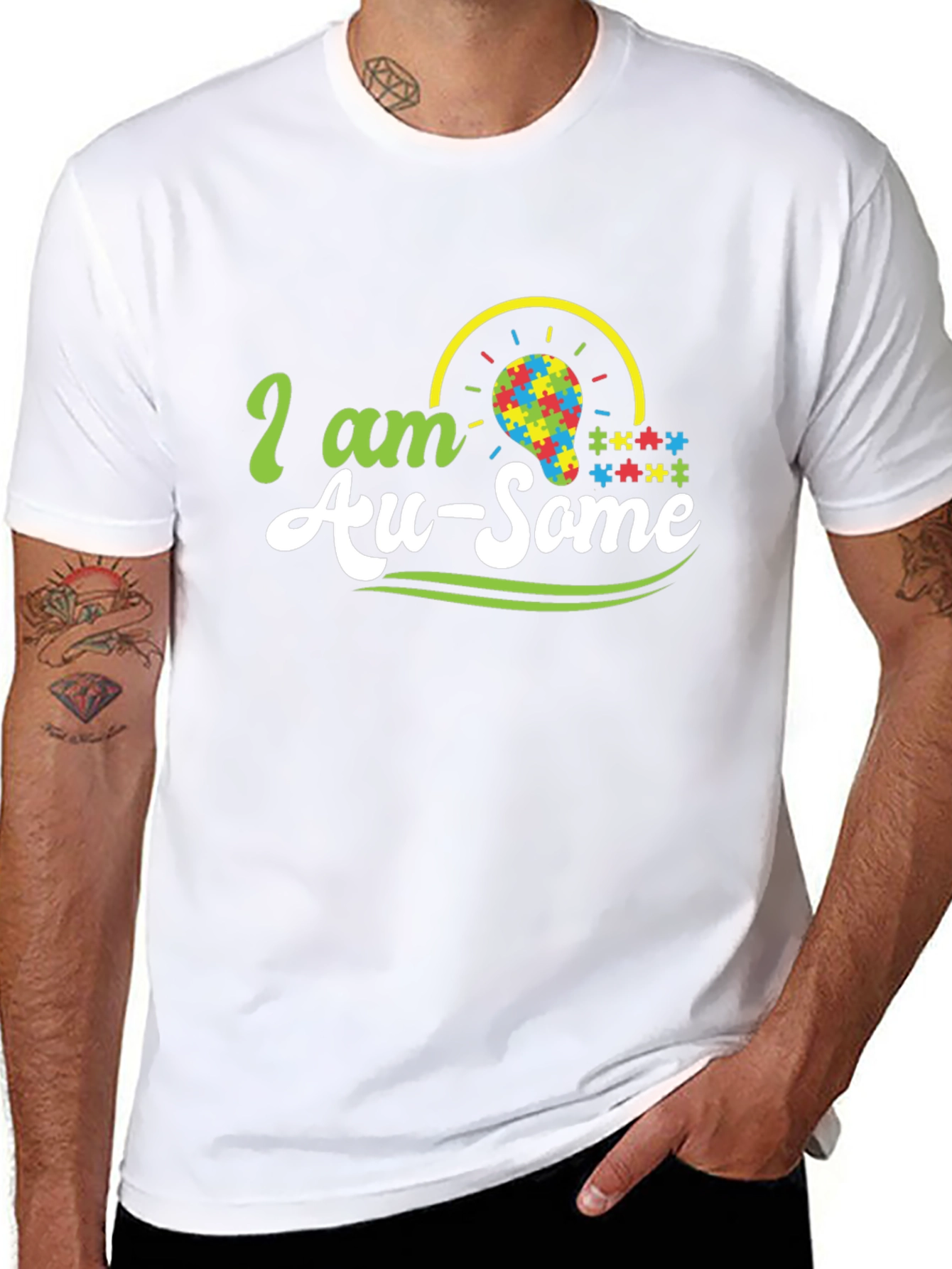 Autism Awareness T-Shirt - Au-Some Puzzle Design
