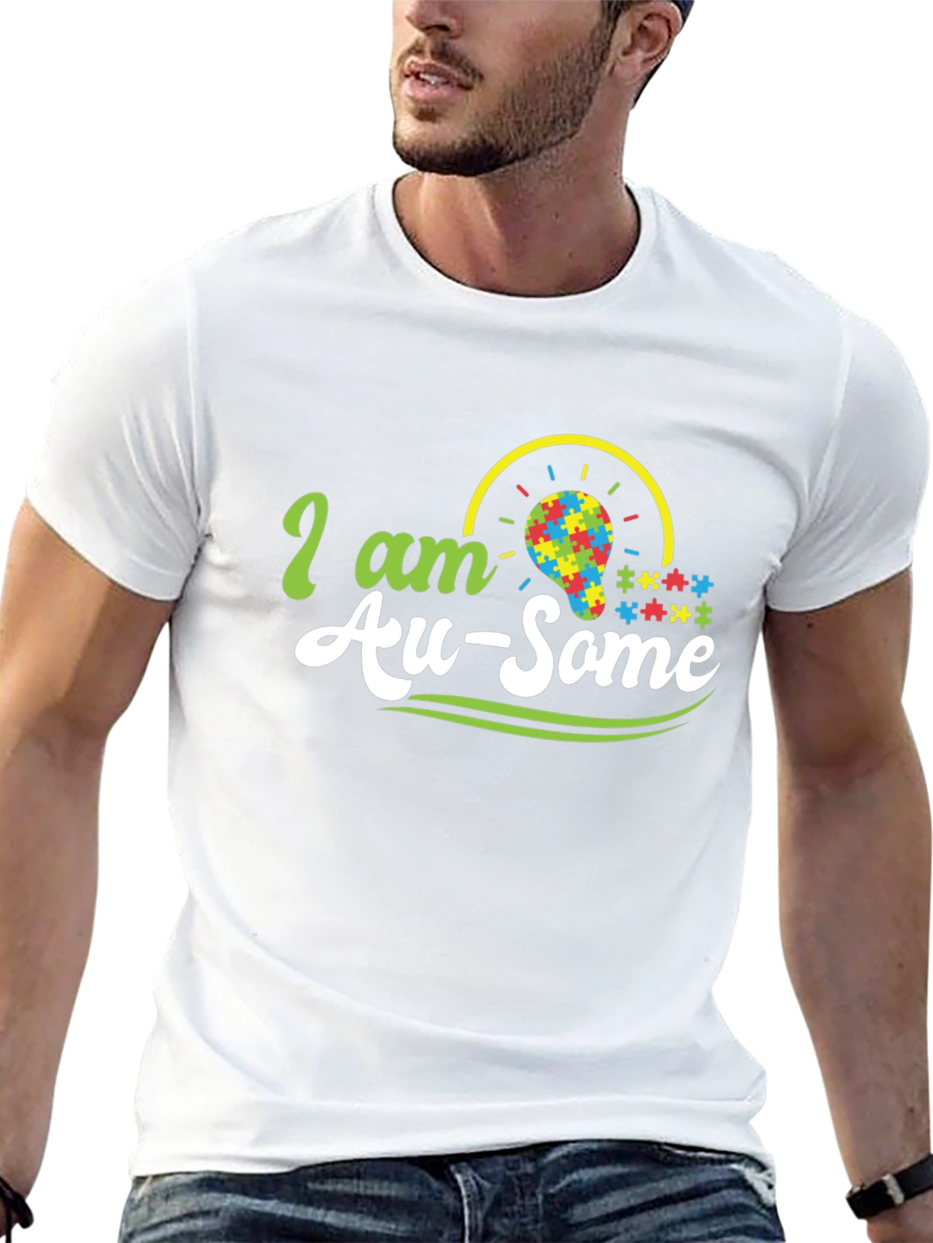 Autism Awareness T-Shirt - Au-Some Puzzle Design