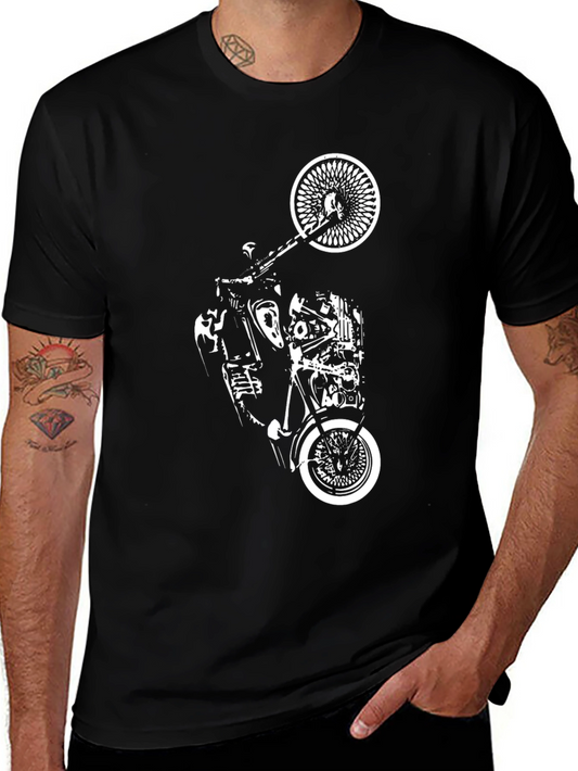 Classic Motorcycle Graphic Black T-Shirt
