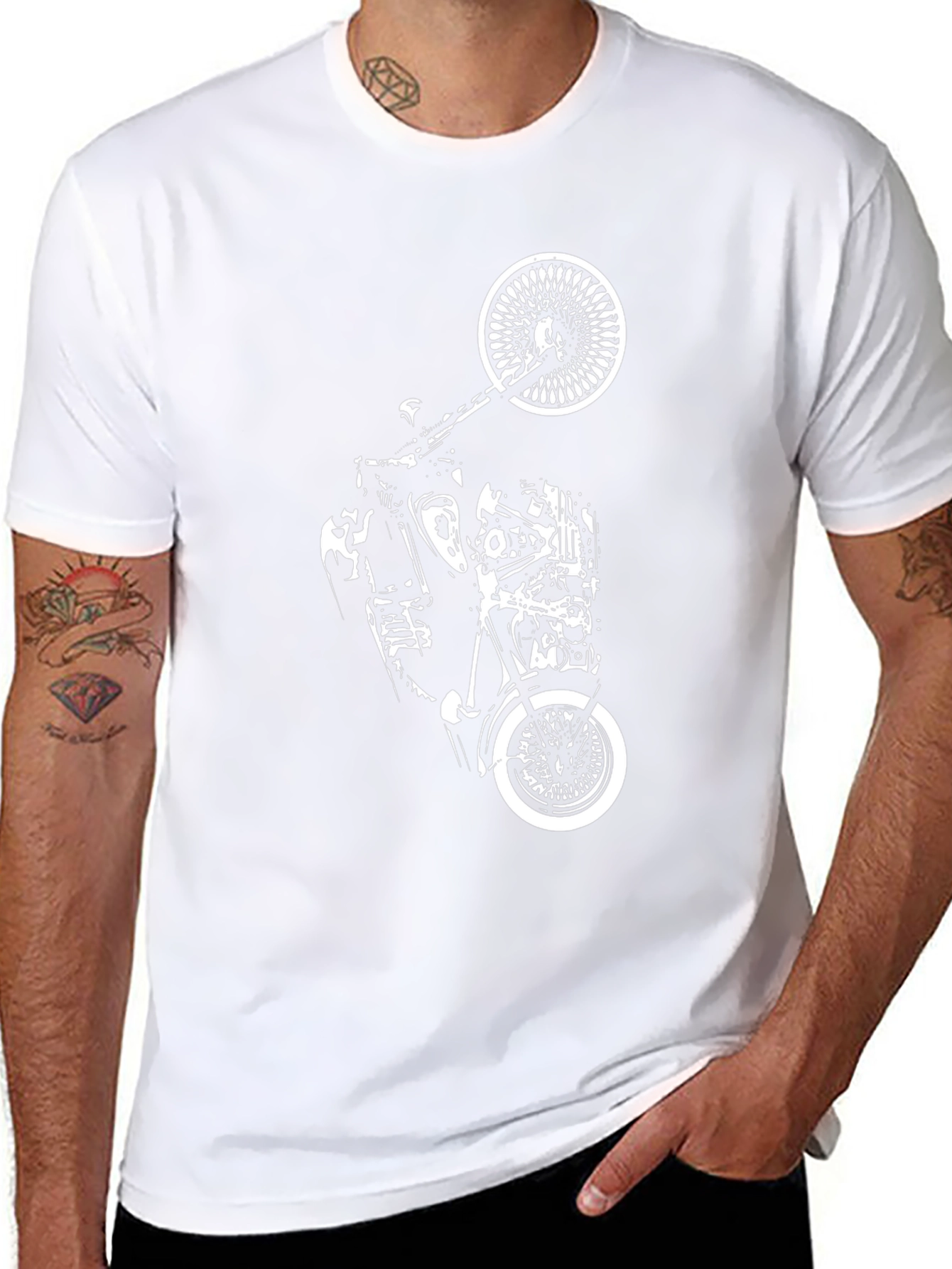Classic Motorcycle Graphic Black T-Shirt